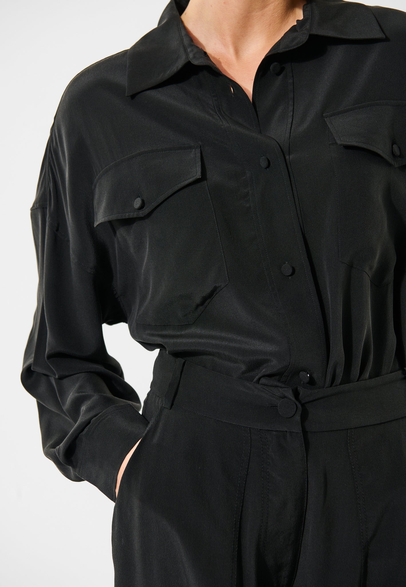 KammaDea Skjorta Med Fickor, Svart