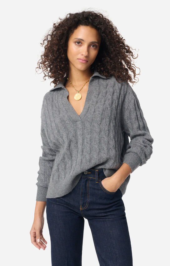 Glenda Sweater, Tweed grey