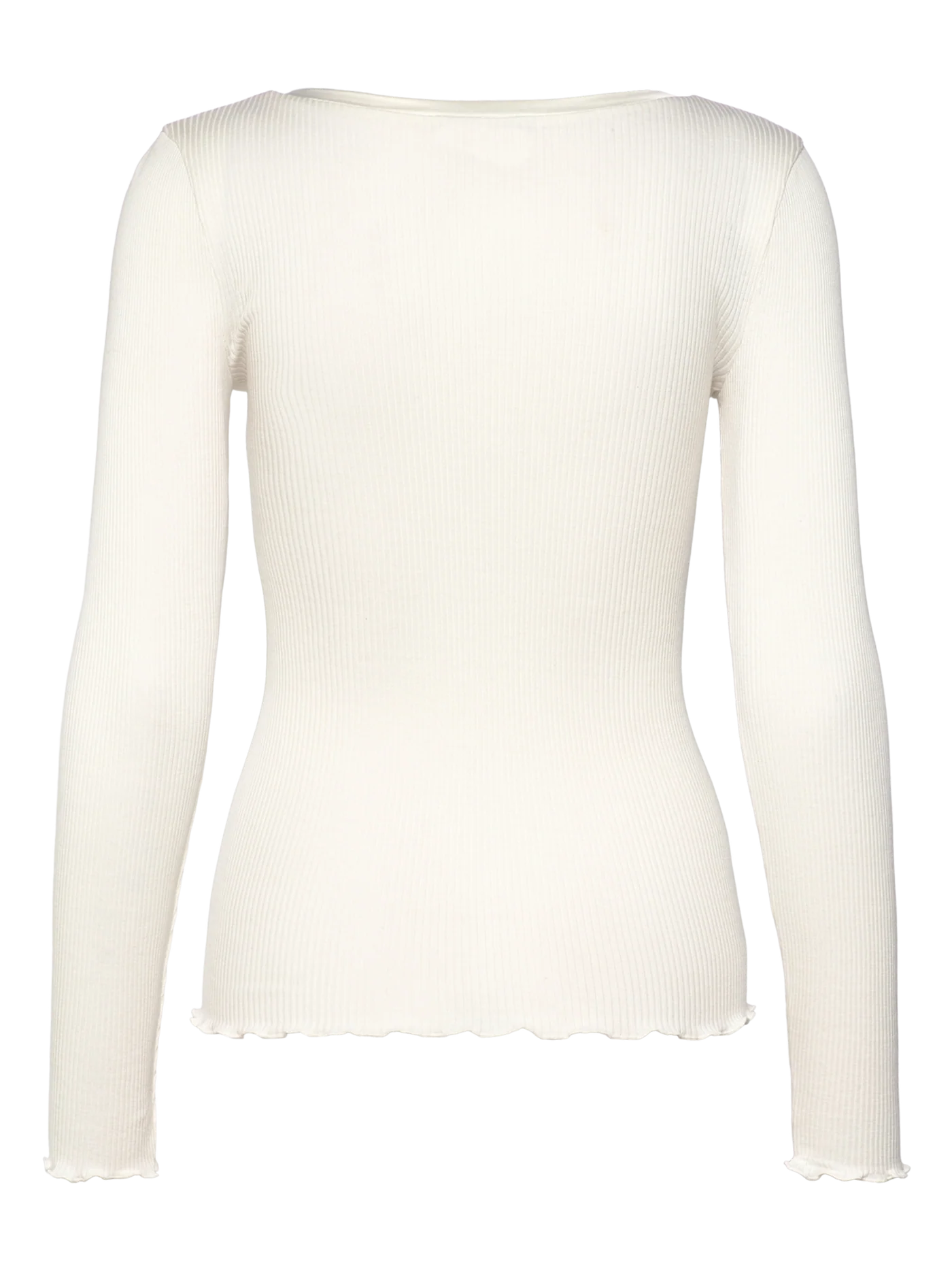 RWBeatha Siden V-ringad Satinband T-shirt, Elfenbensvit