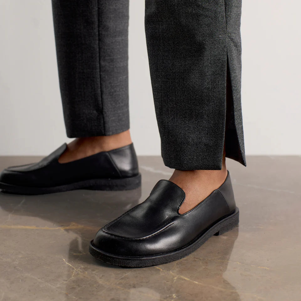 Loafers med rymlig passform, svart