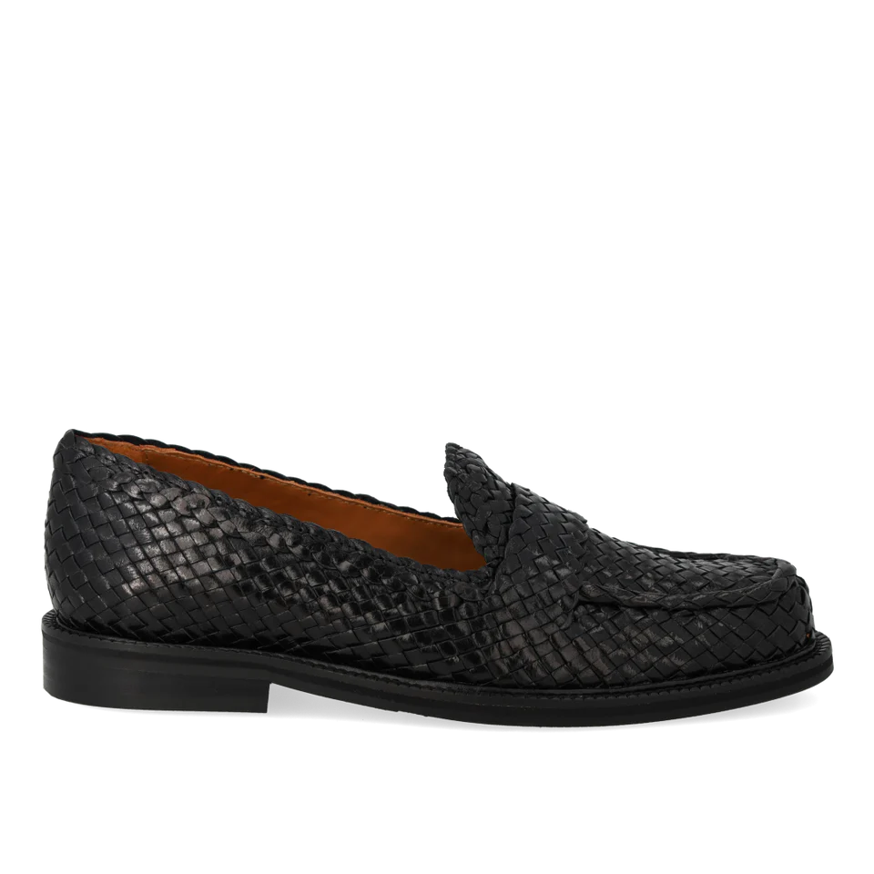 Klassisk handflätad Penny Loafer, svart