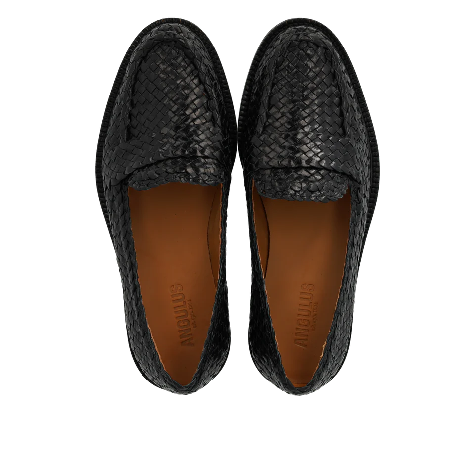 Klassisk handflätad Penny Loafer, svart