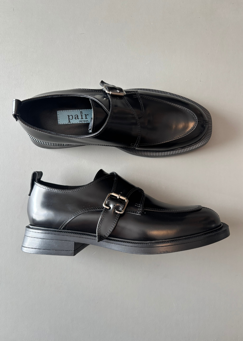 Loafers med spænde, Sort