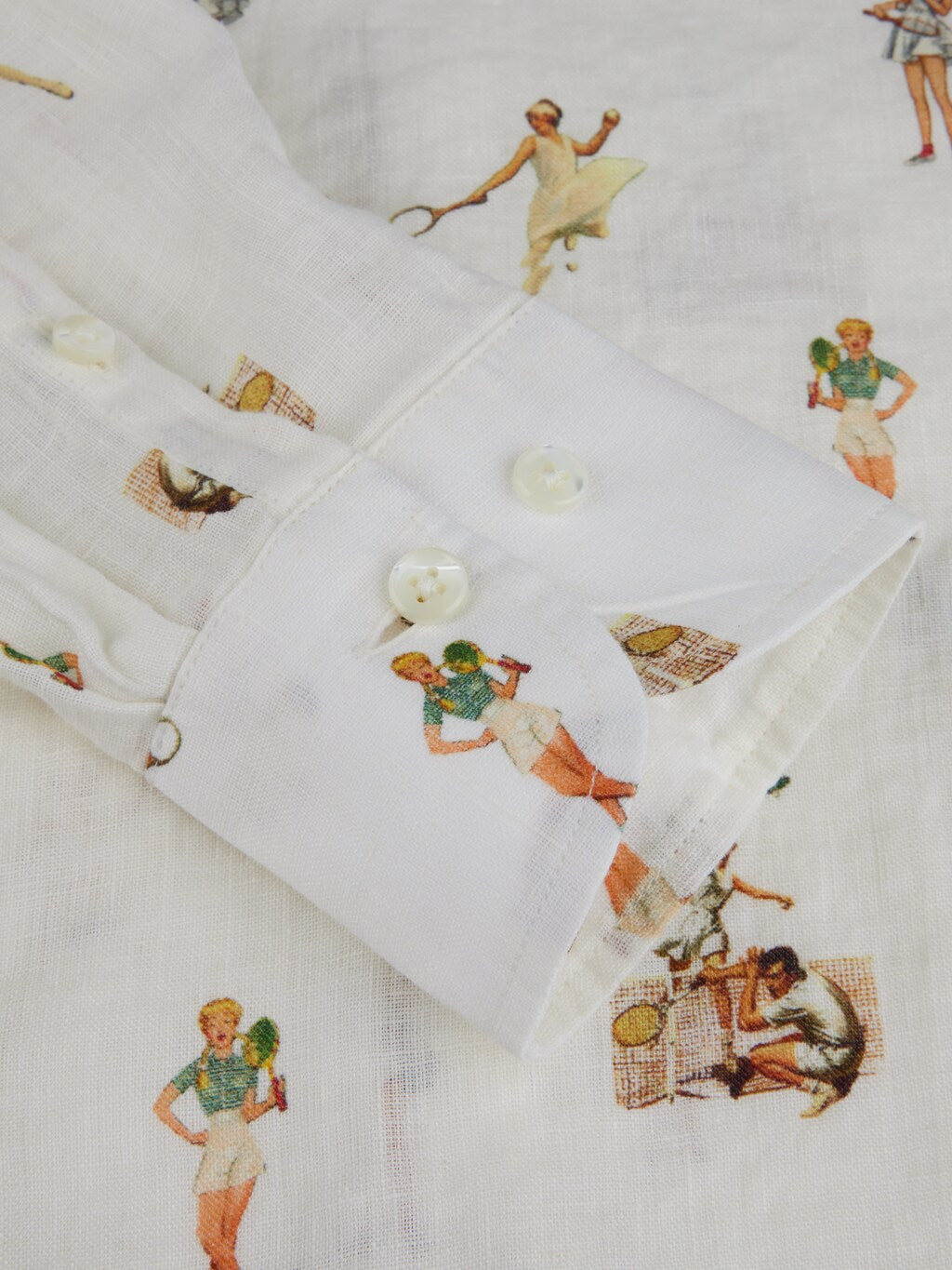 Siri linneskjorta, tryckt beigemönster