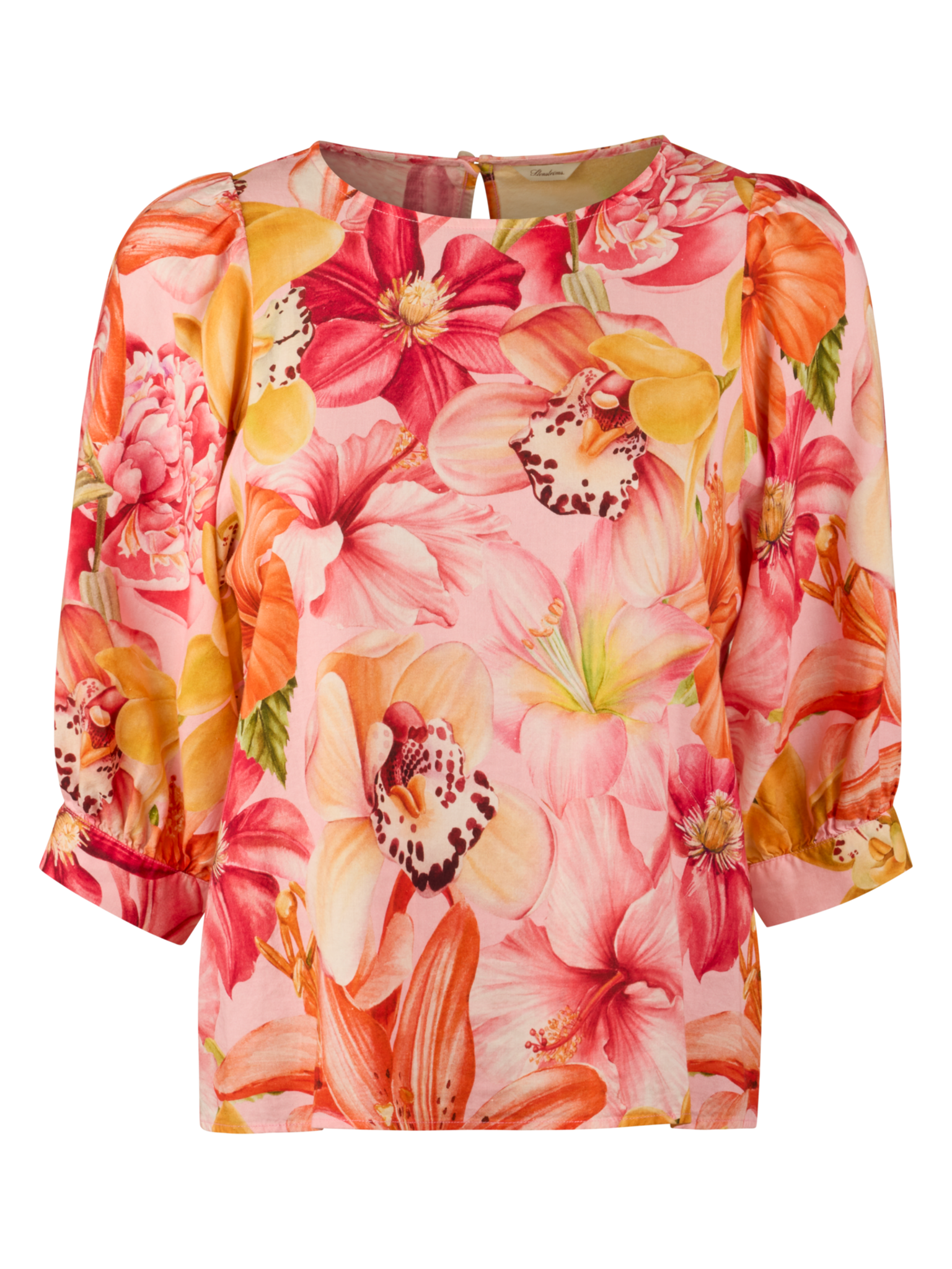 Carmen Blus, Blommigt Mönstrad Rosa/Orange