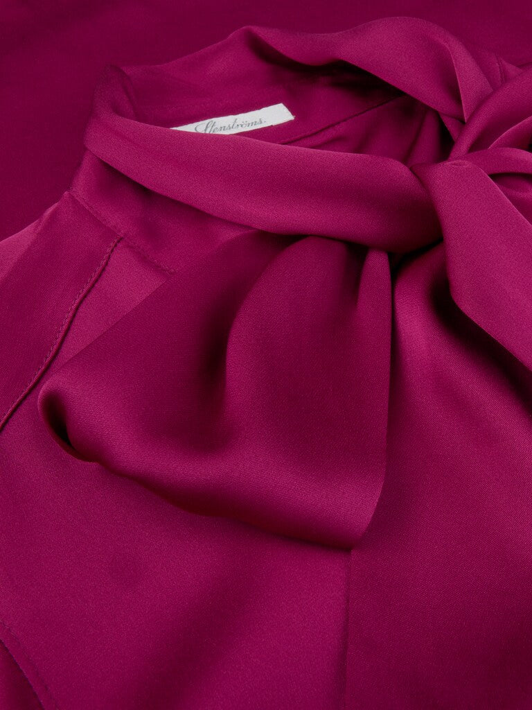Selma Silke sløjfebluse, Pink