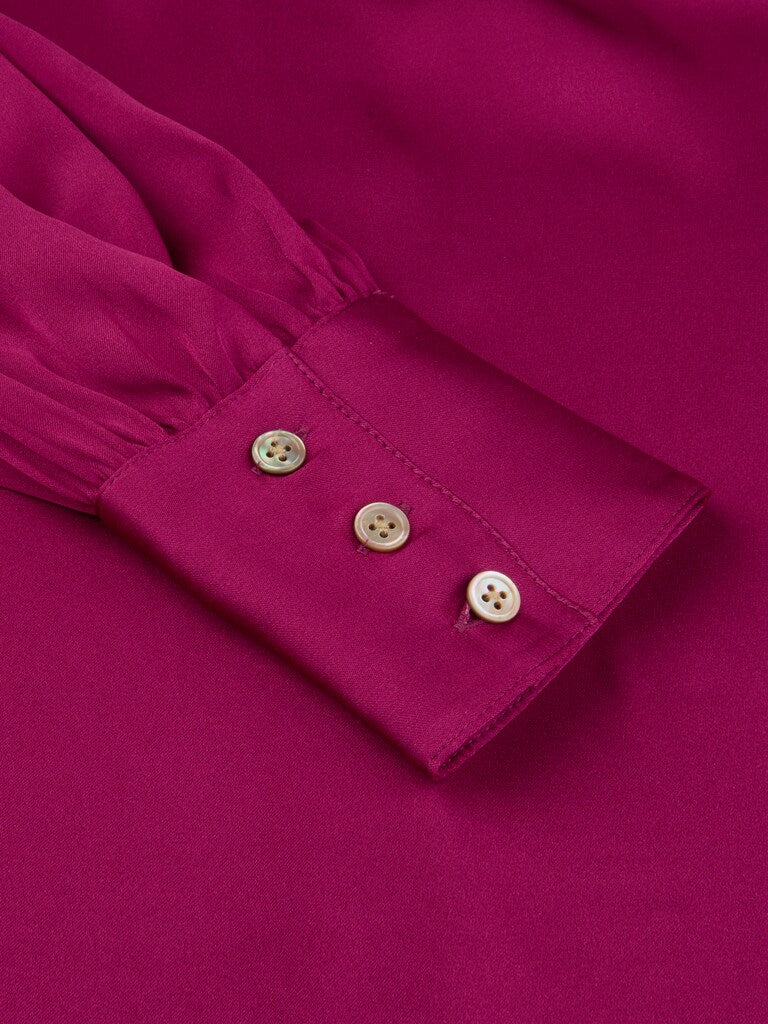 Selma Silke sløjfebluse, Pink