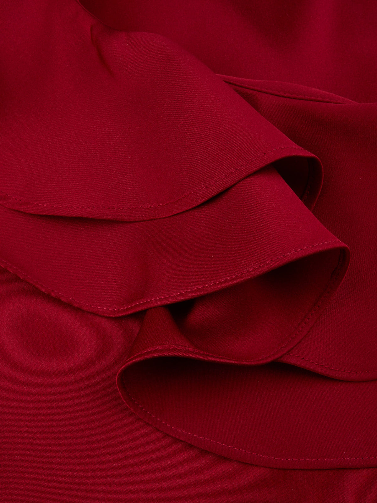 Mona Silk Blus med krusiduller, Bordeaux