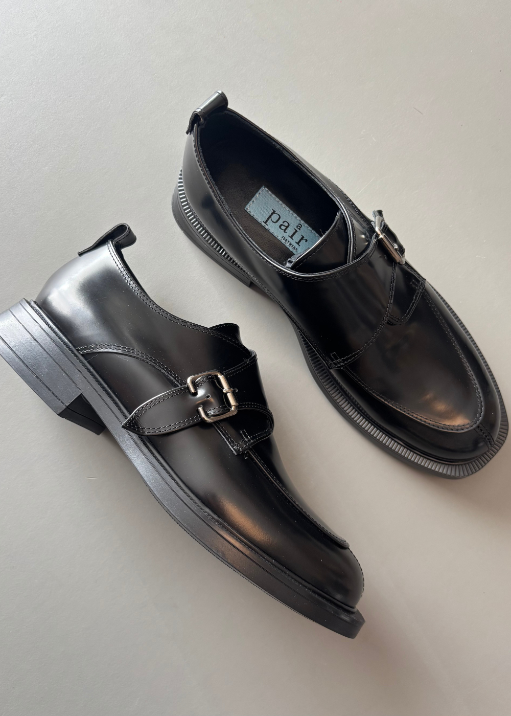 Loafers med spænde, Sort