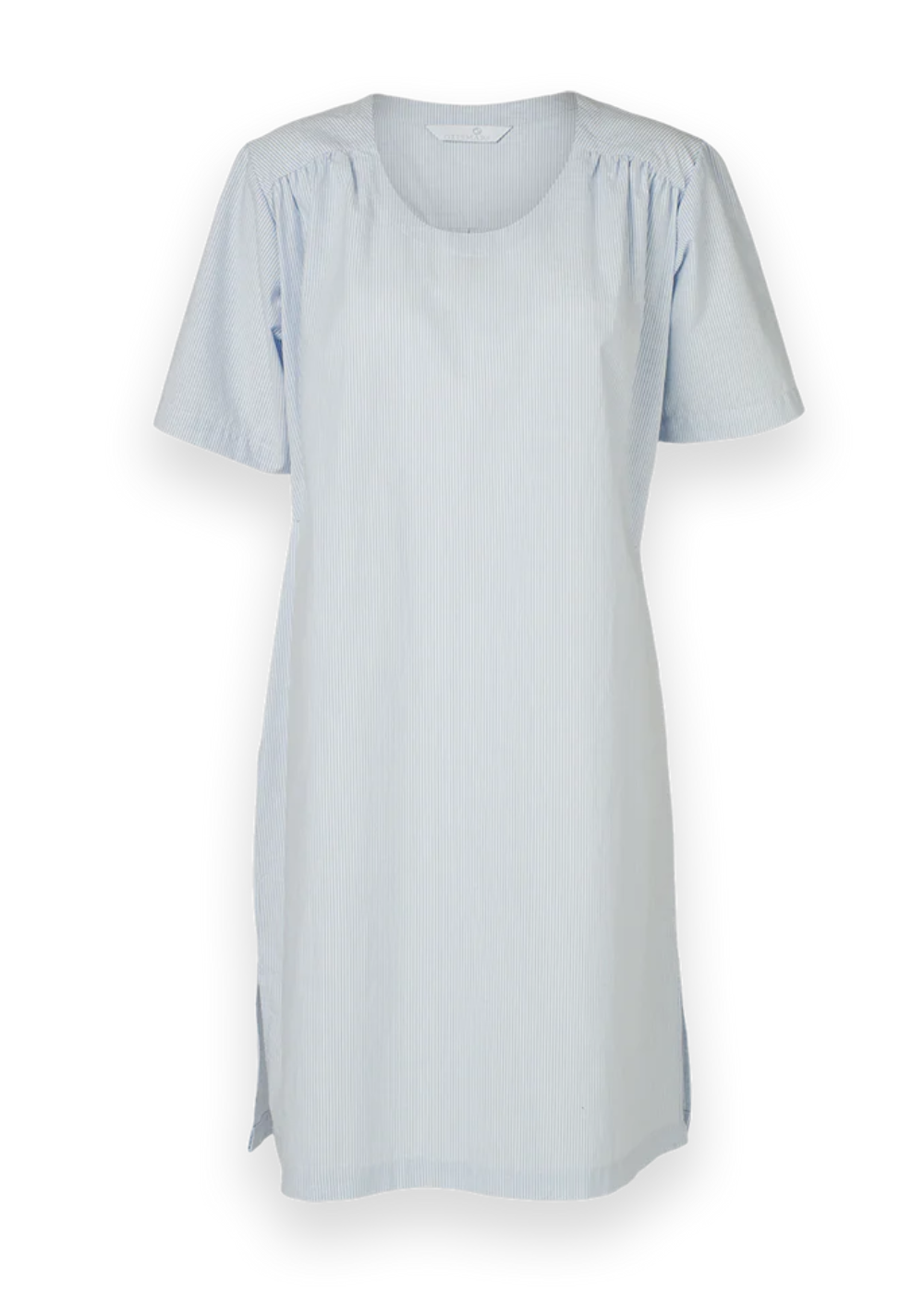 Bolette Nightgown, Blue - Vintage Stripe