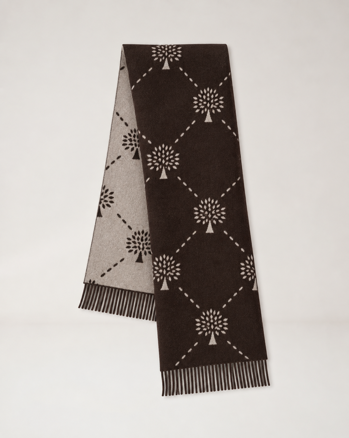 Jacquard-Wollschal mit Diamantbaummuster