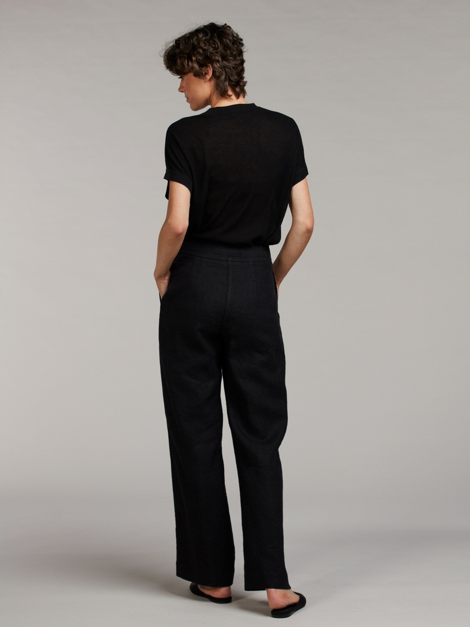Jayda Linen Pants, Black