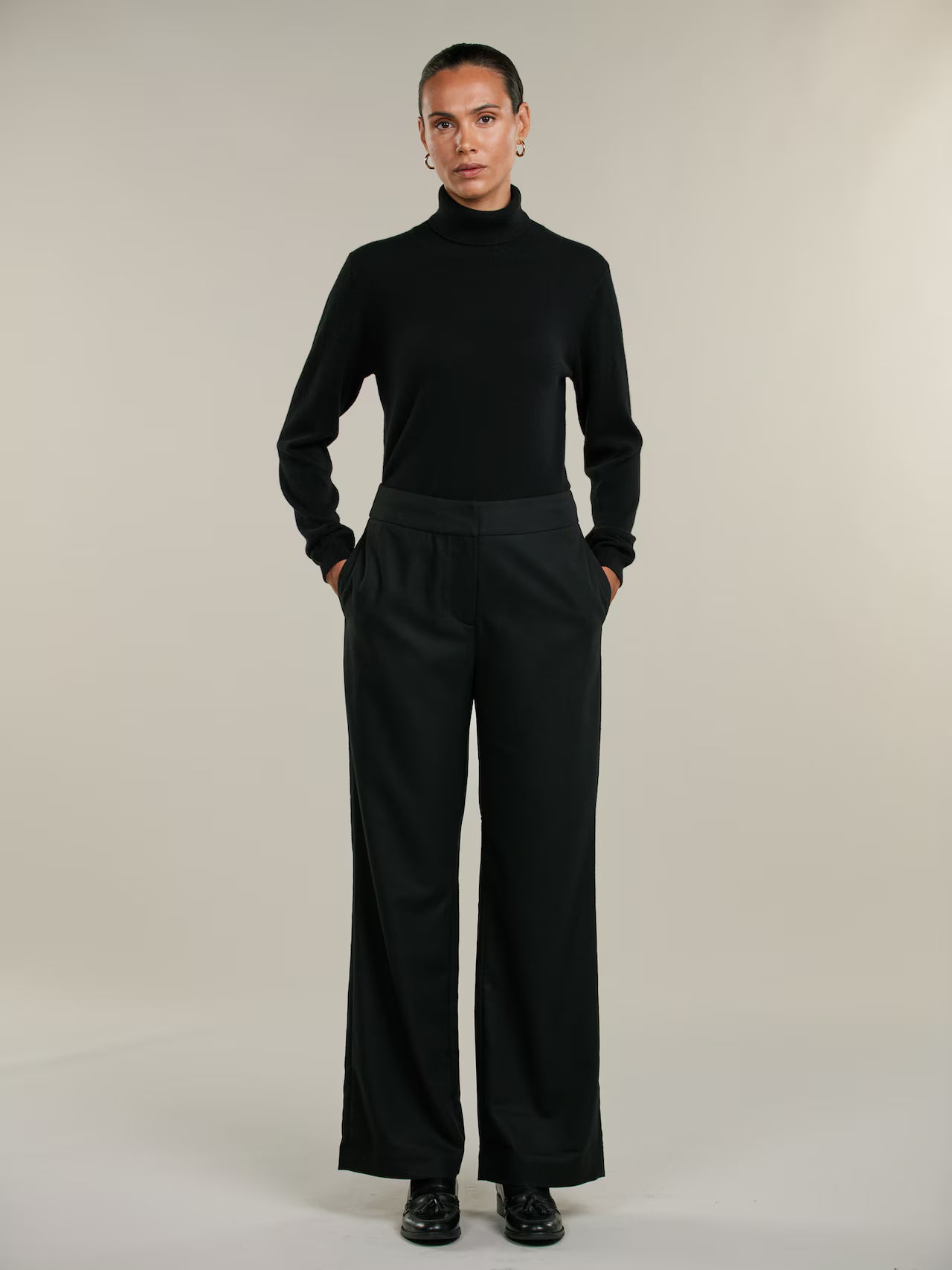 Jayda Wool Pants, Black