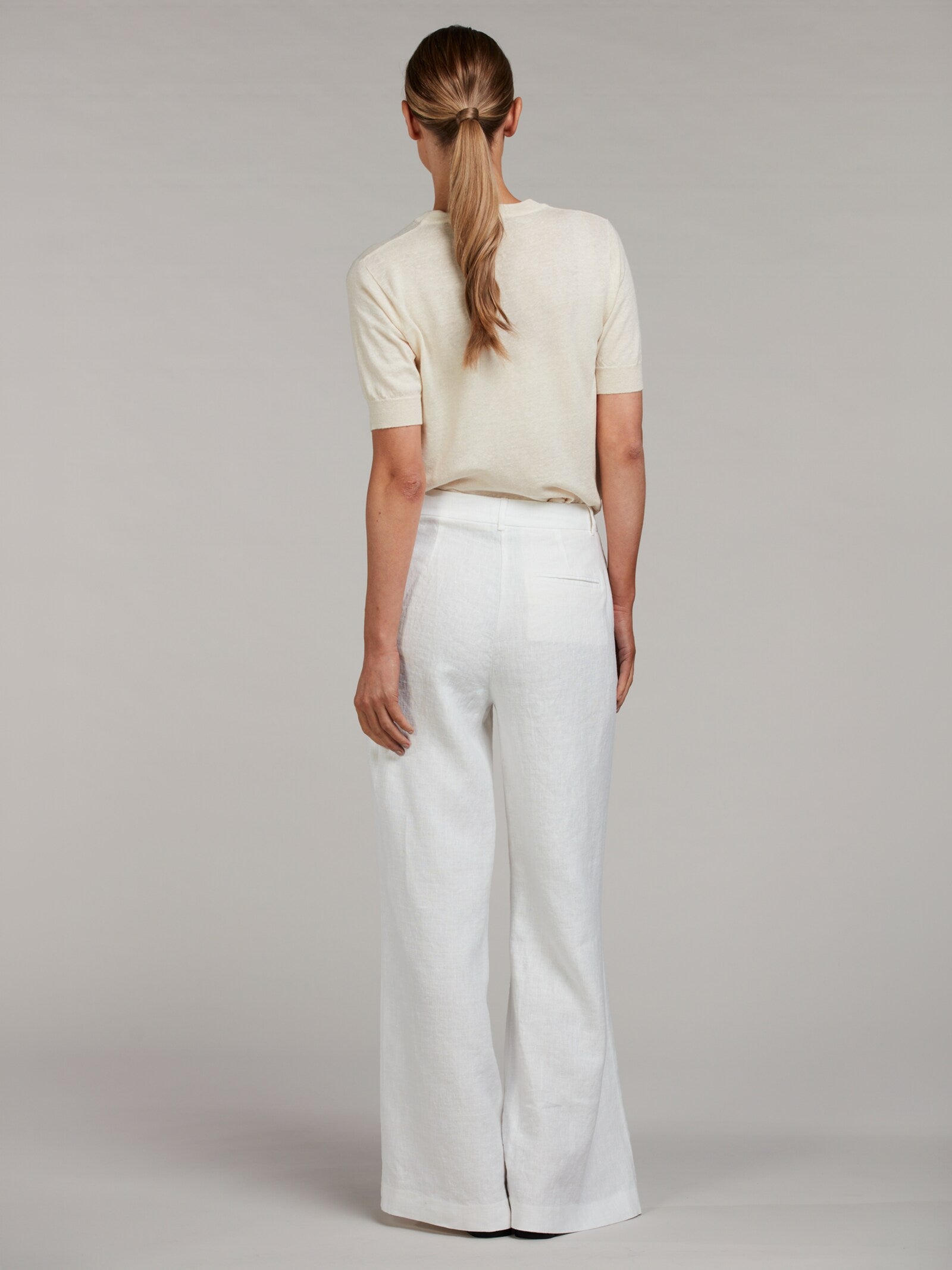 Louise Linen Pants, Offwhite