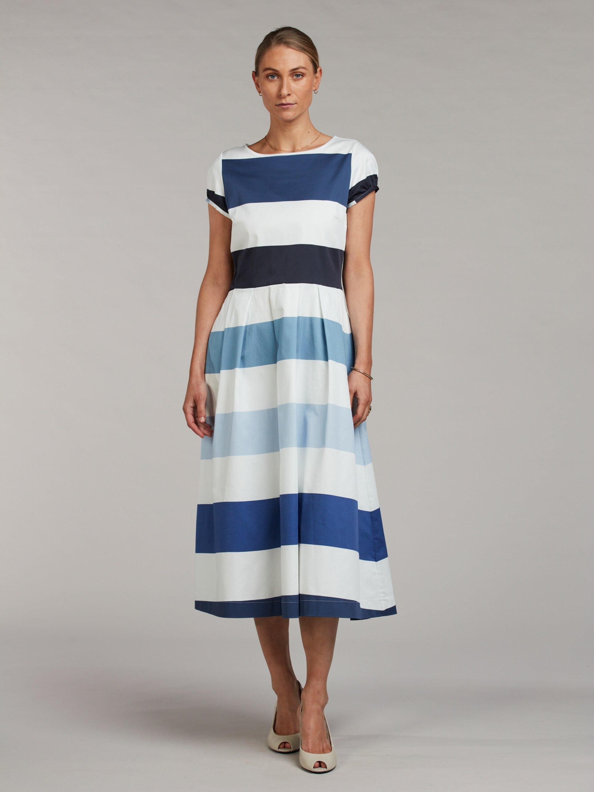 Lovisa Striped Dress, Blue / White