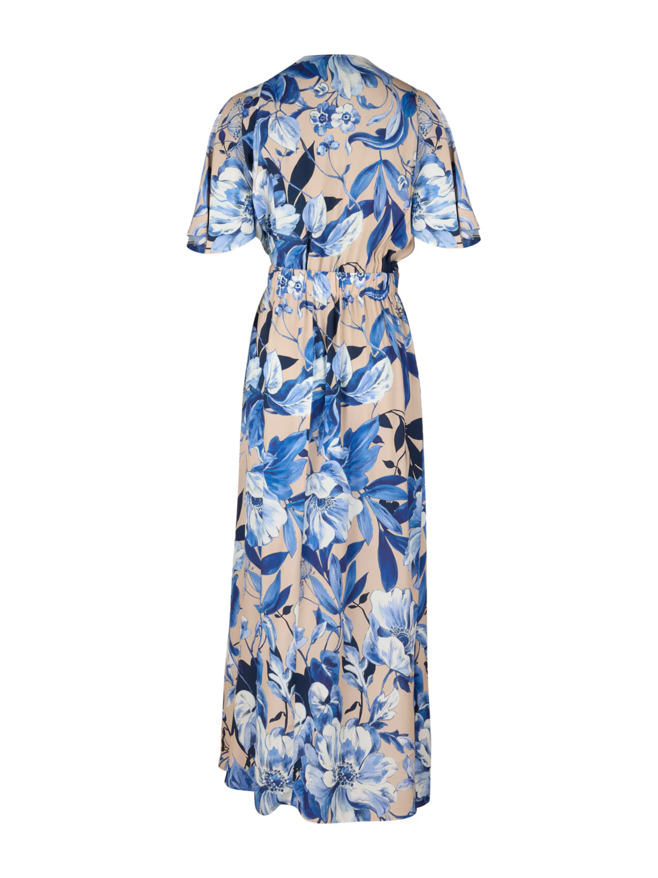 Leonora Floral Patterned Dress, Blue & Beige