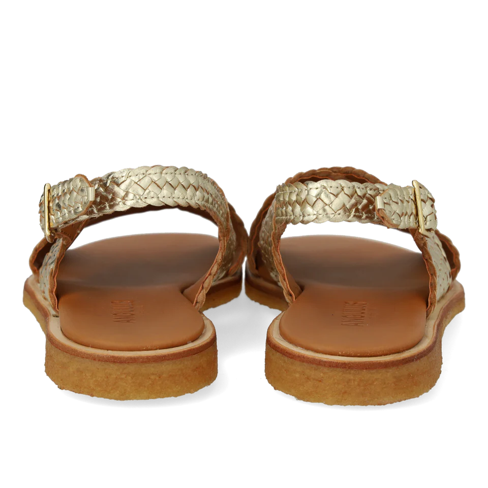 Handvävd klassisk korssandal, guld