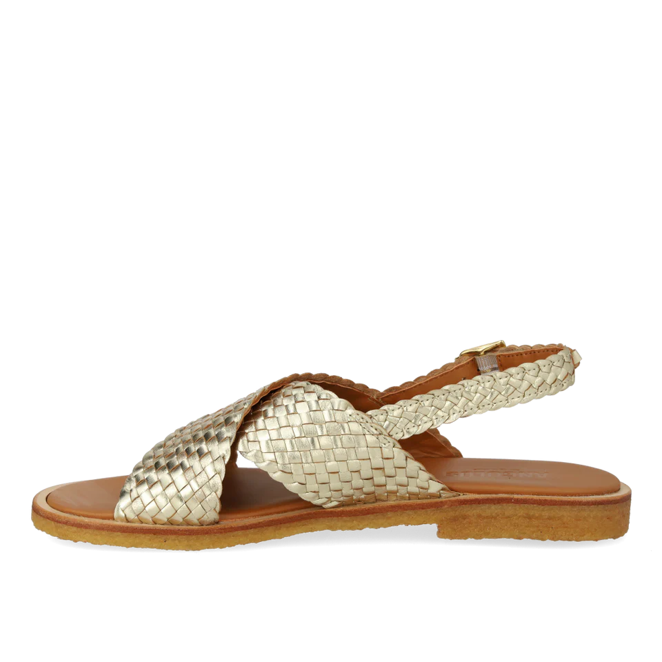 Hand-woven Classic Cross Sandal, Gold