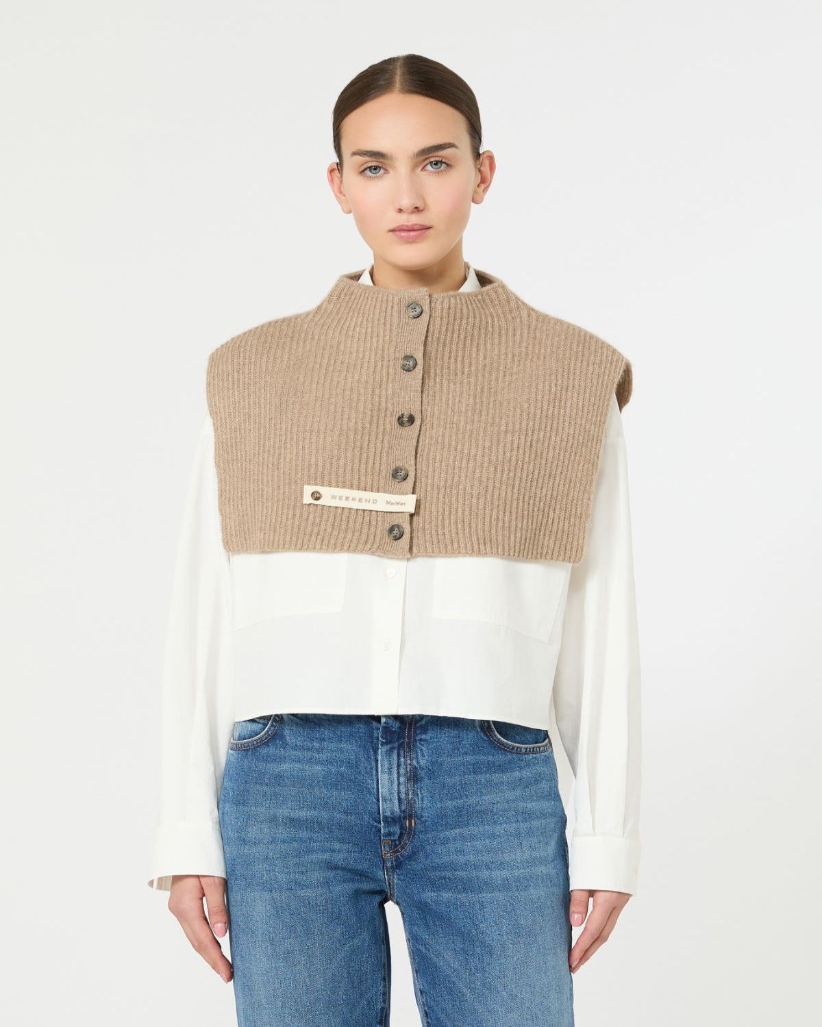 Piroga Stickad krage, Beige Shaded