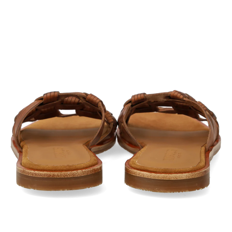 Slip-in sandal med flätade detaljer, Beige / Brun