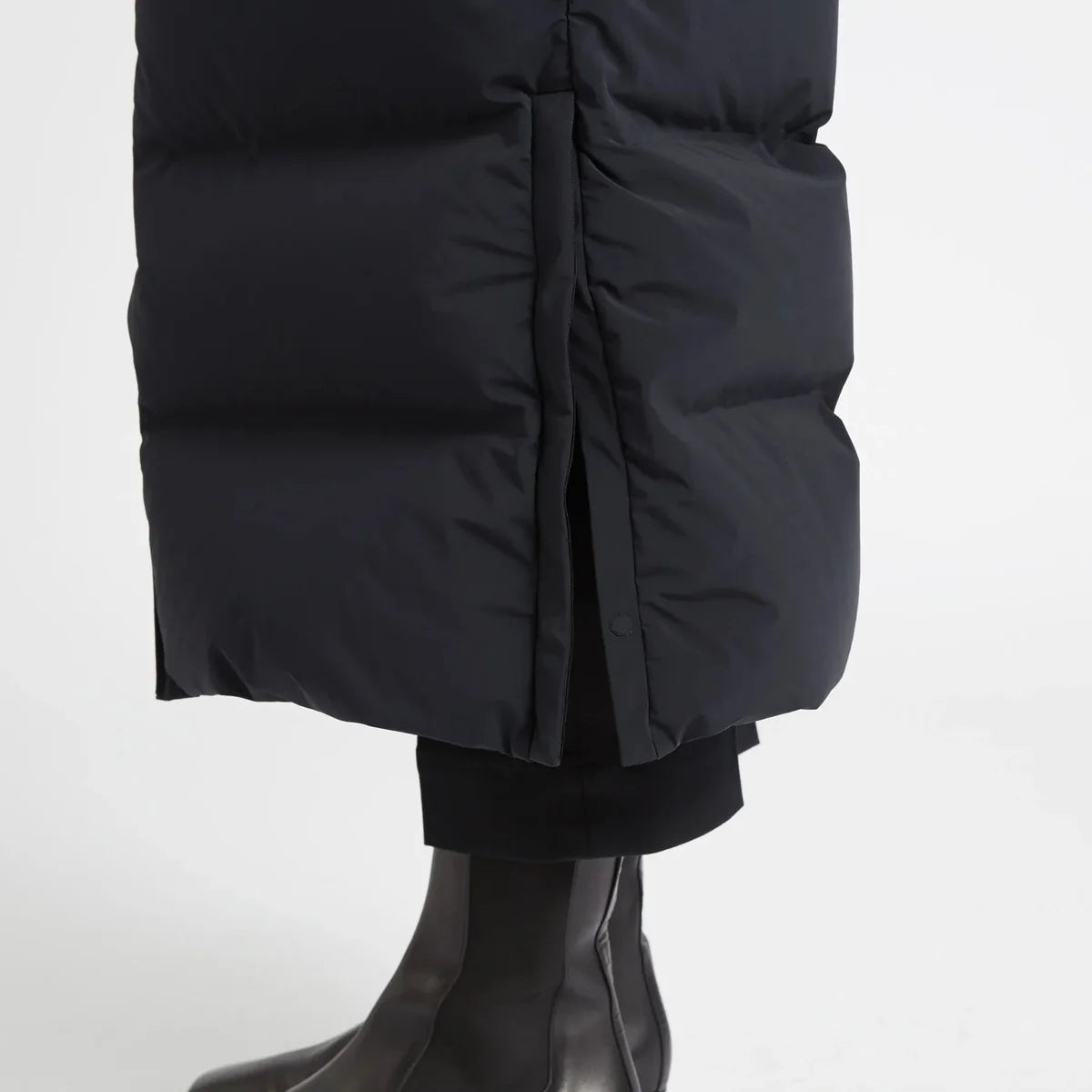 Infinity Long Down Coat, Black