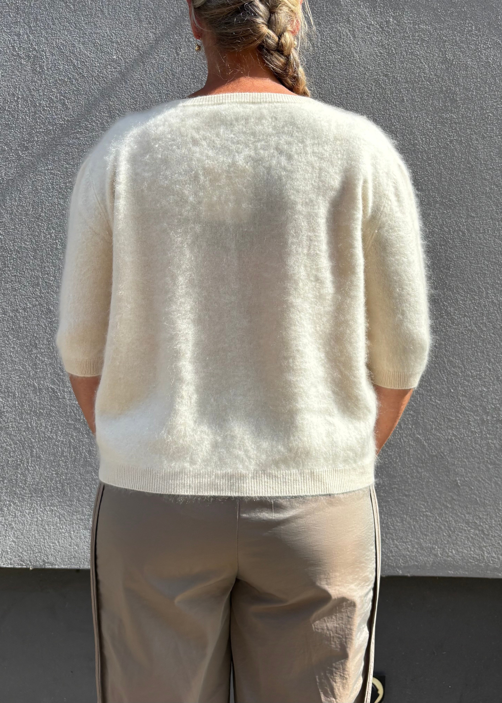 Elba Brushed Cashmere Blouse, Tofu