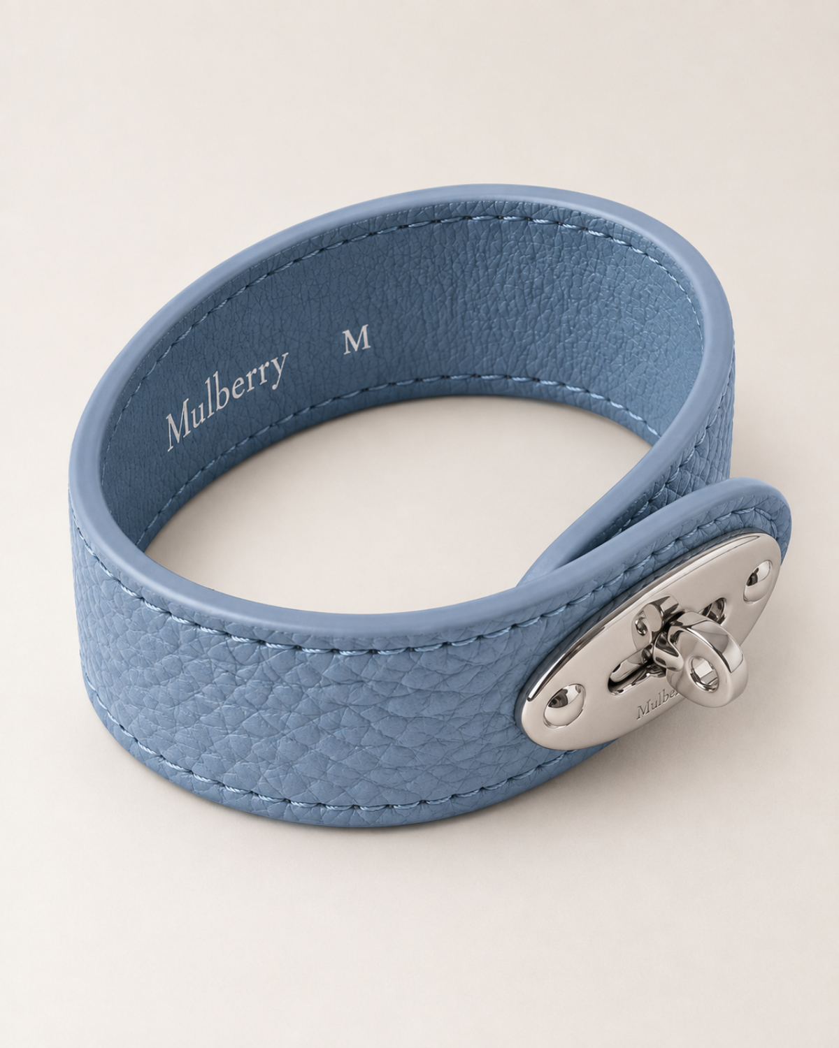Bayswater Lederarmband, Hellblau