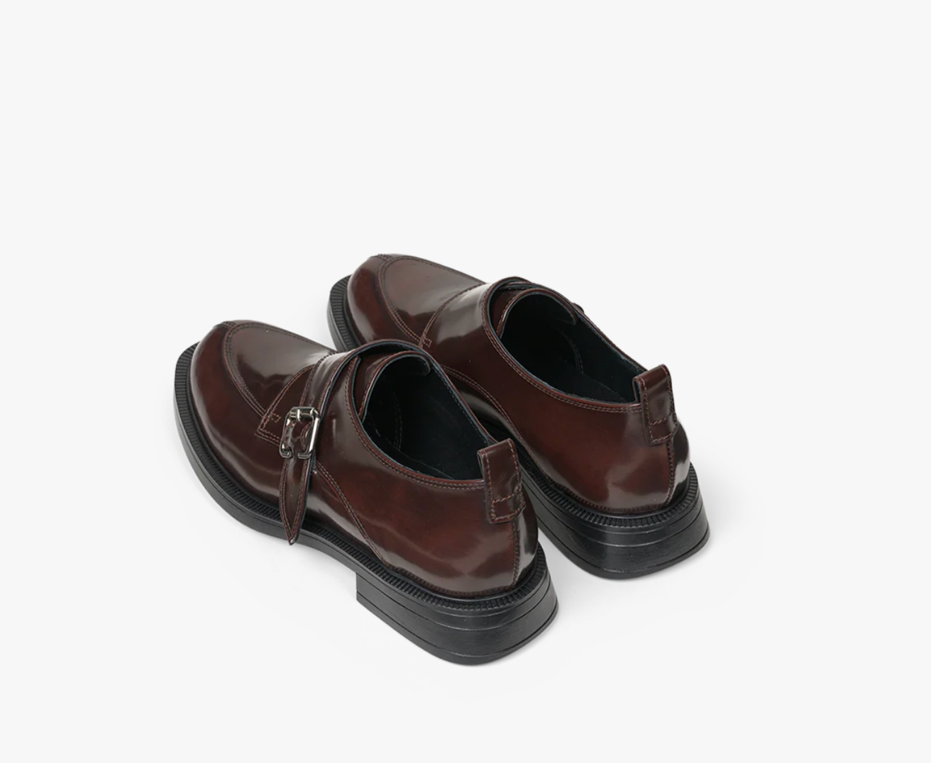 Loafers med spänne, Marron Brown
