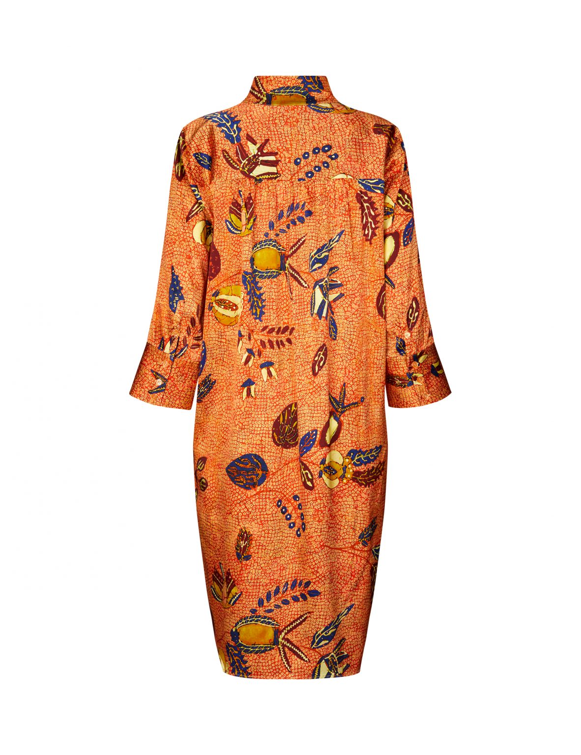 Angela Silk Shirt Klänning, Orange / Brun