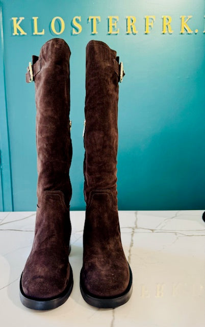Long Suede Boot, Brown