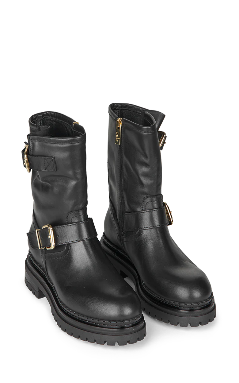 2 Spänne Stövlar Silver, Svarta