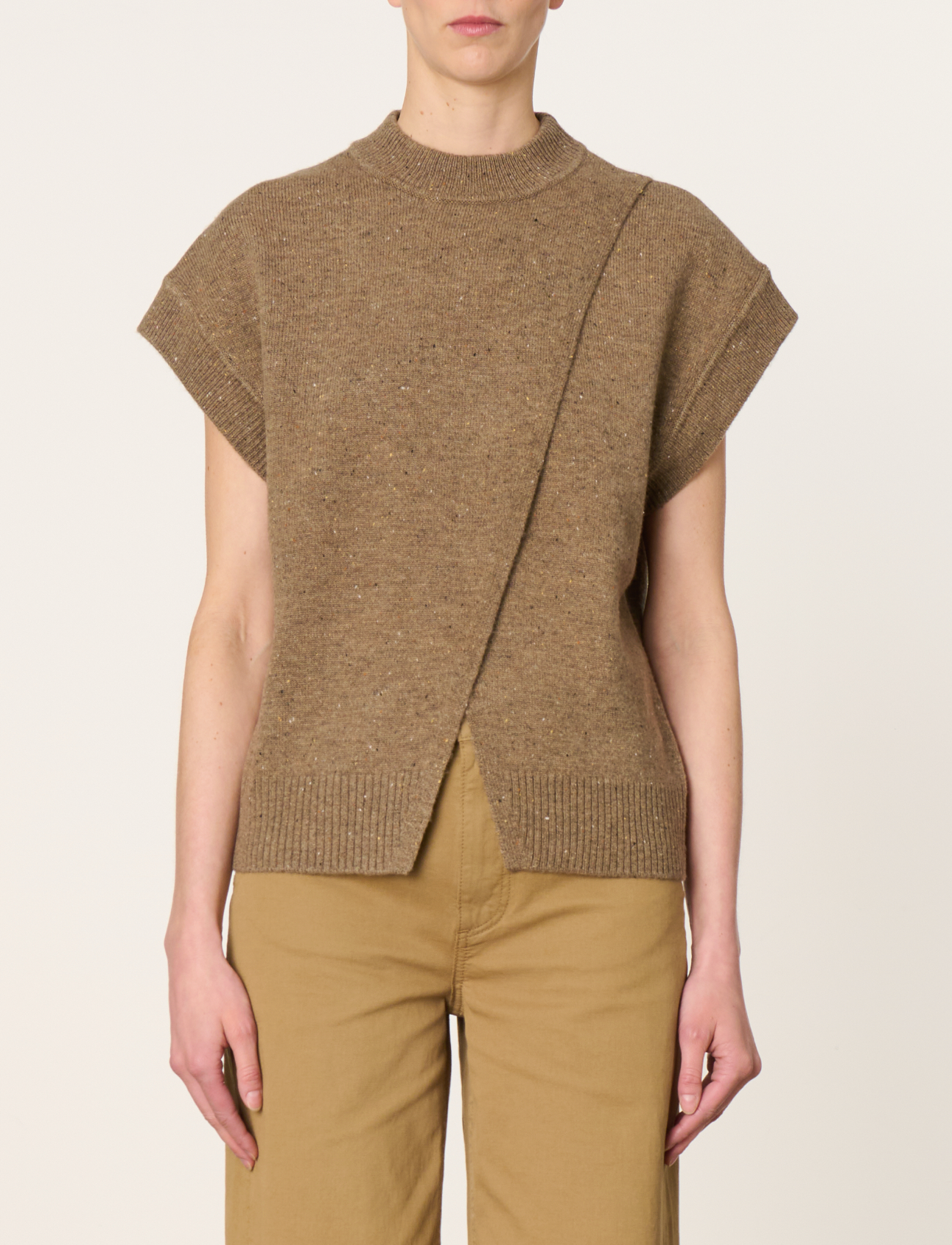 Belina Knit Vest, Taupe