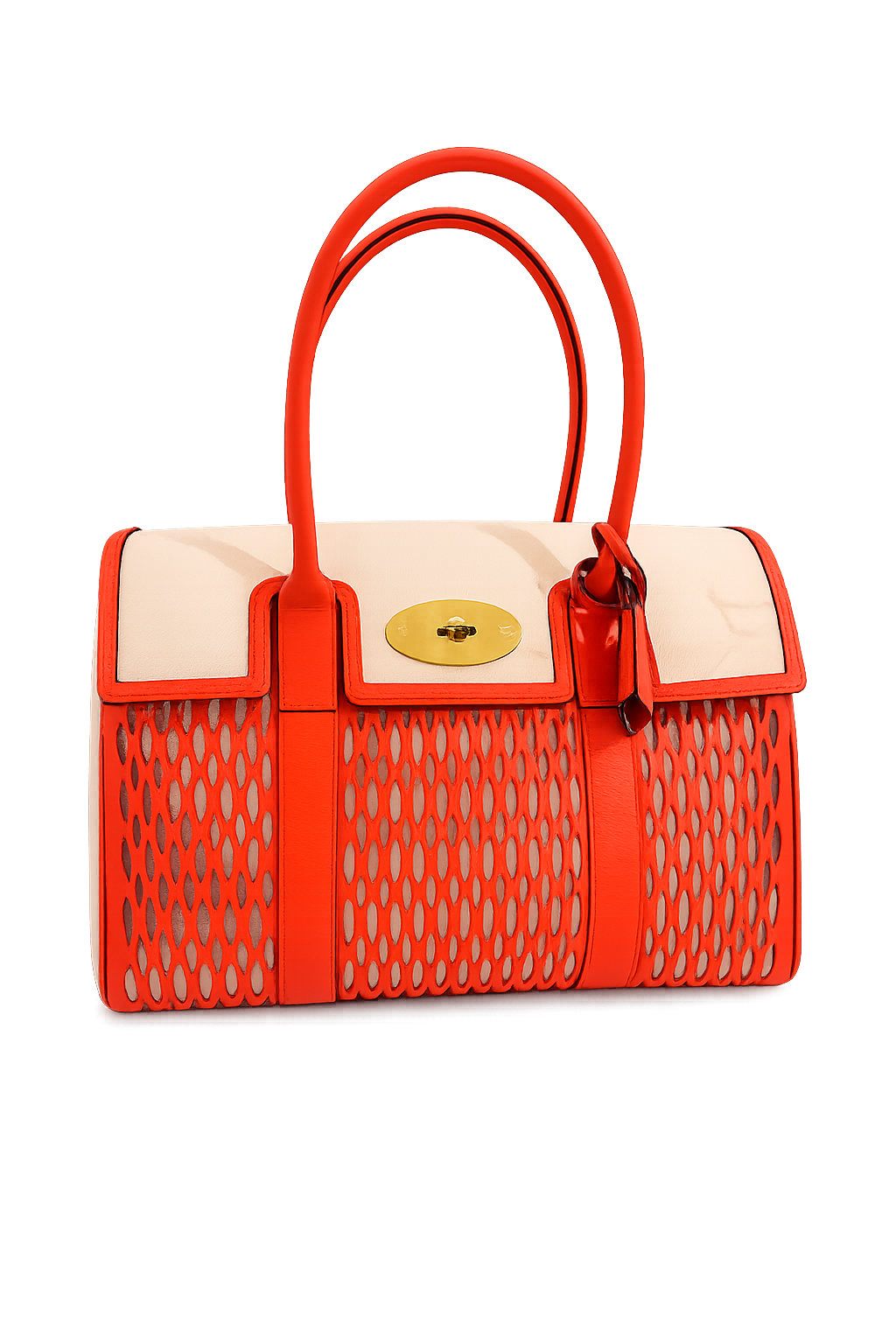 Bayswater Leder- und Canvas-Ausschnitt, Korallenorange