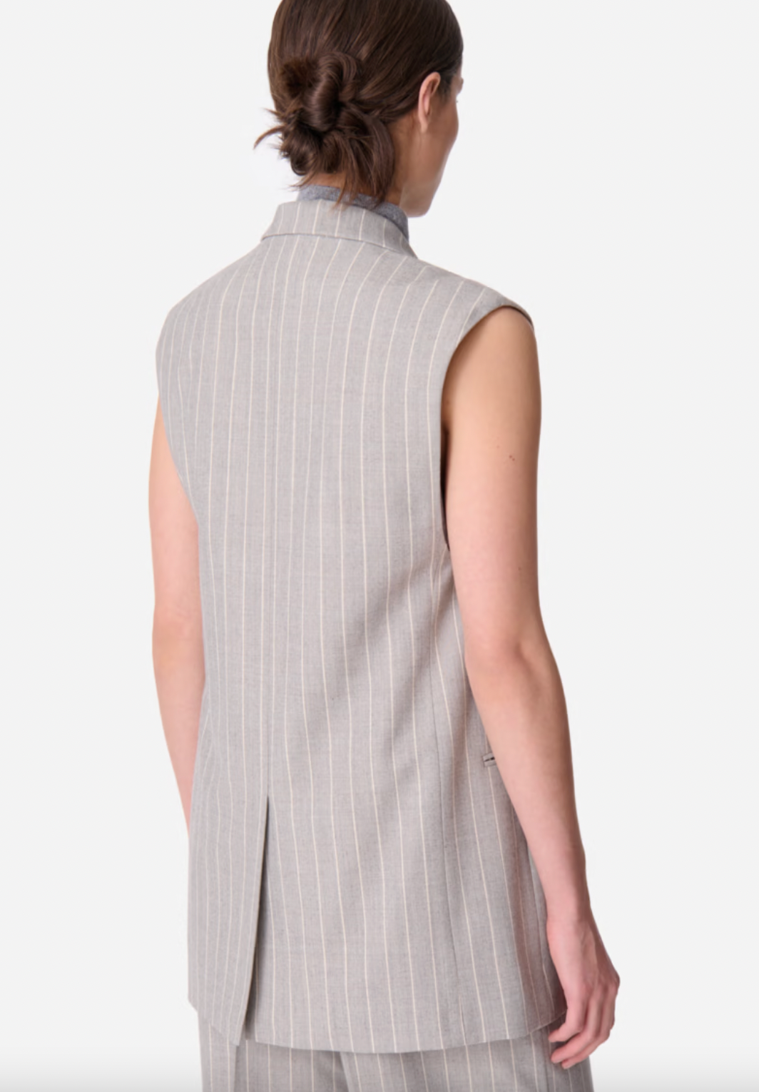 Christen Jacket Wool Blend, Light Grey Stripe