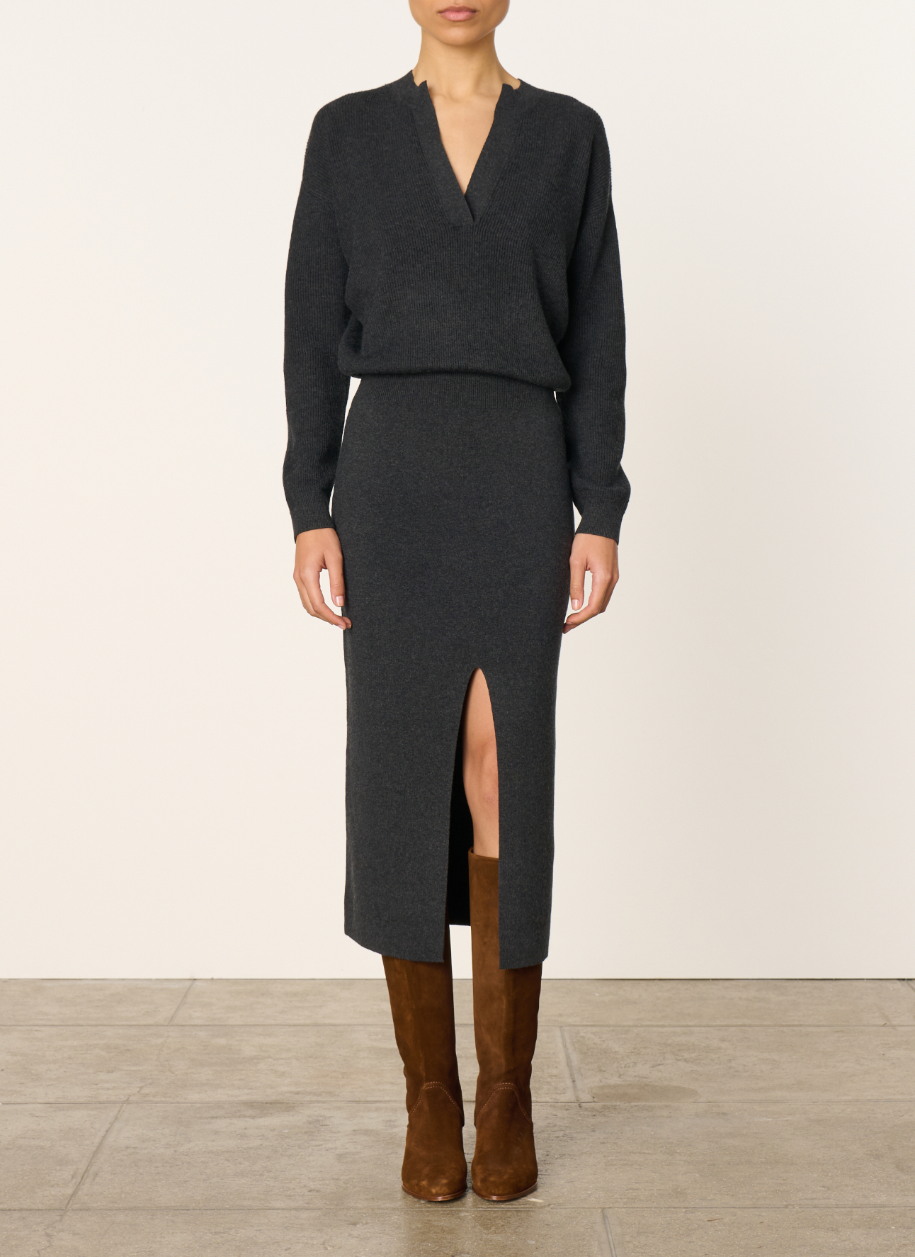 Eliette Stickad Klänning, Antracit