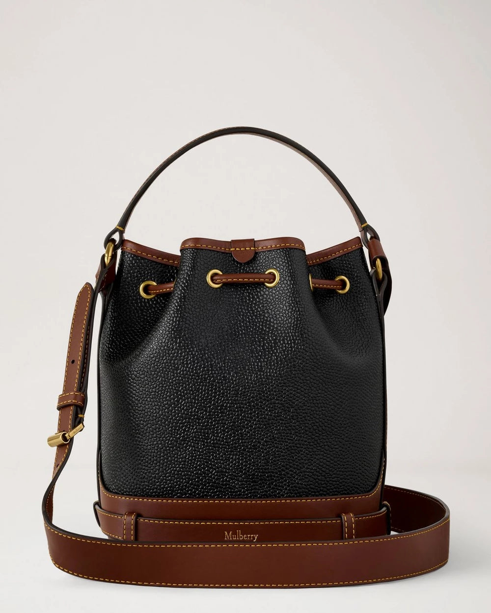 Kleiner Scotchgrain-Eimer, Schwarz/Cognac