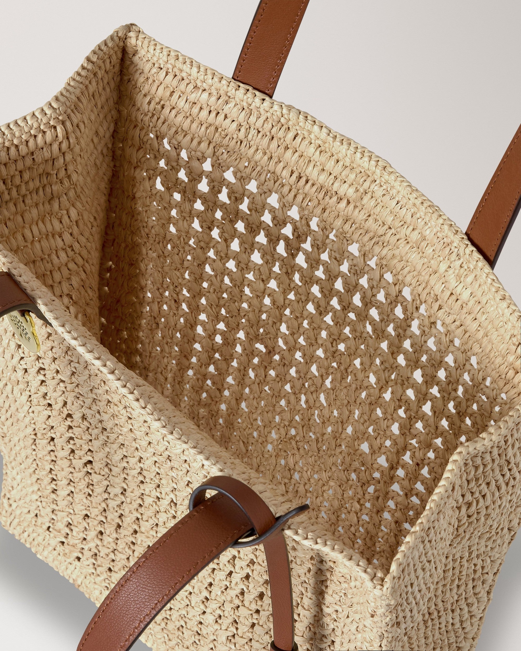 Small Crochet Tote, Natural