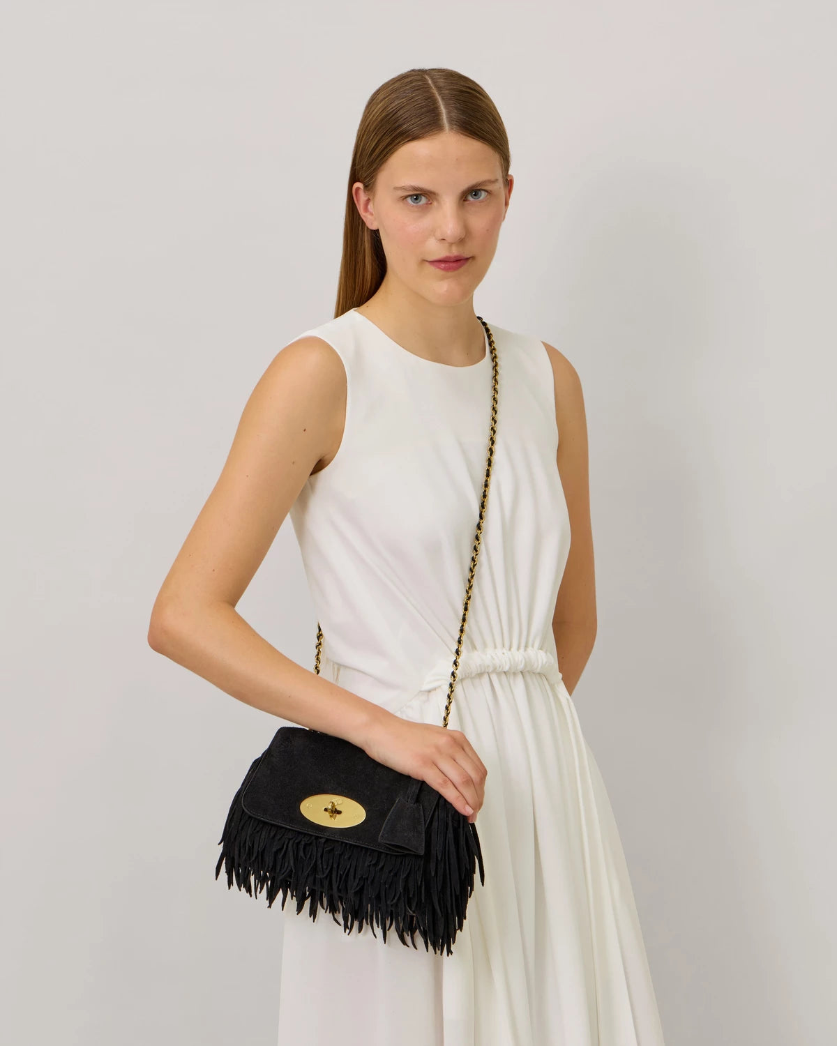 Lily Suede Fringe, Black