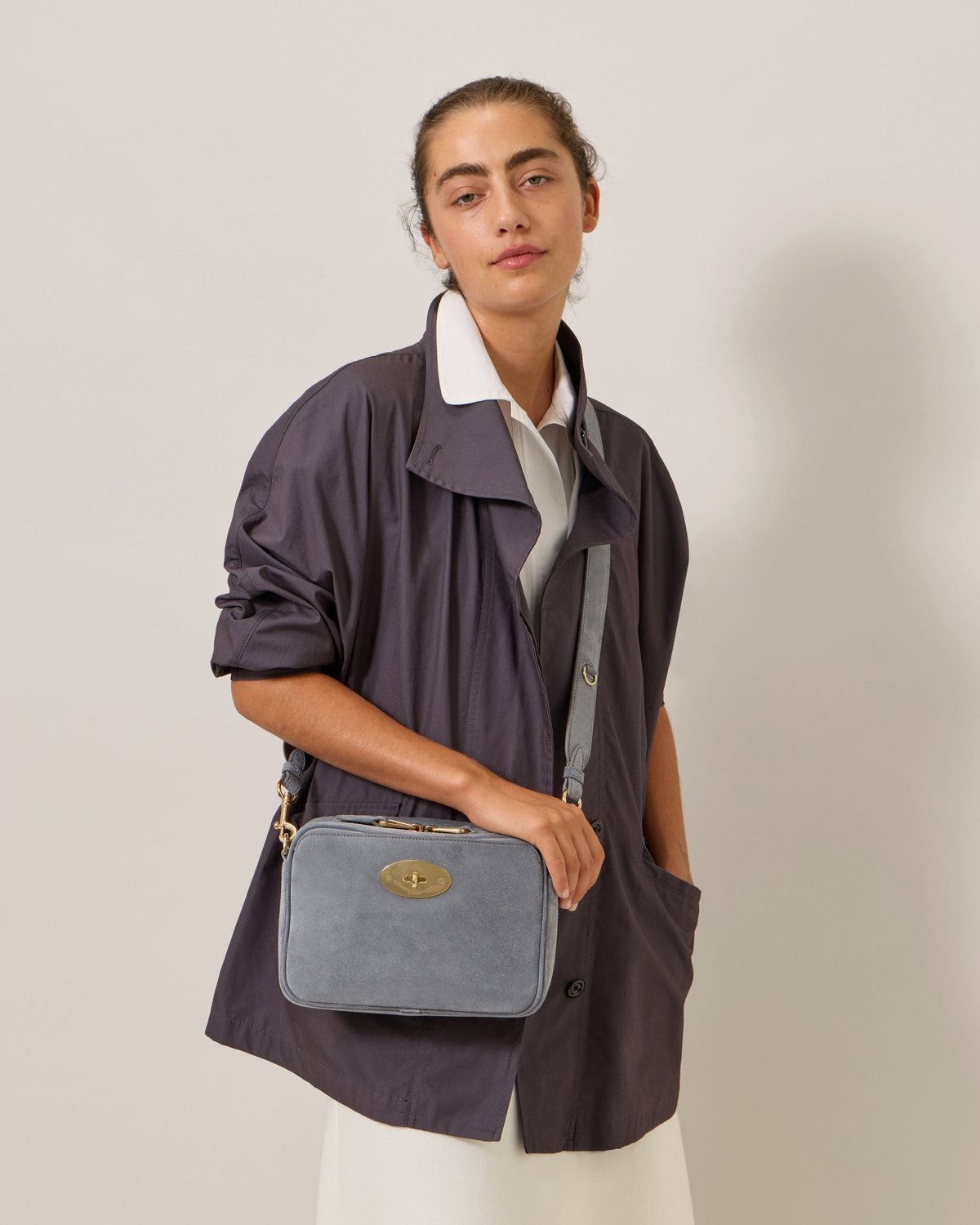 Darley Camera Bag Suede, Foggy Grey