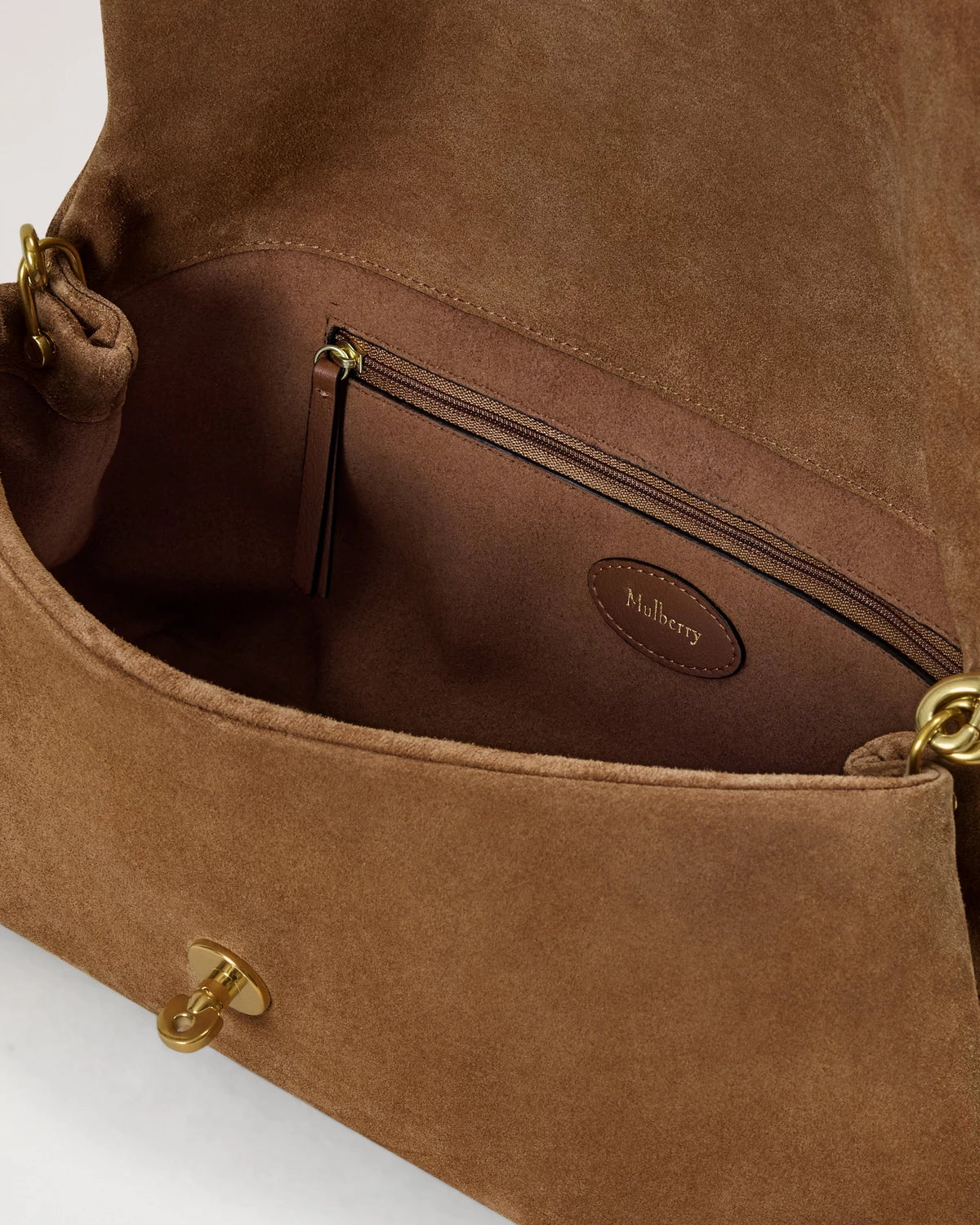 Delilah Flap Bag Wildleder, Vintage Eiche