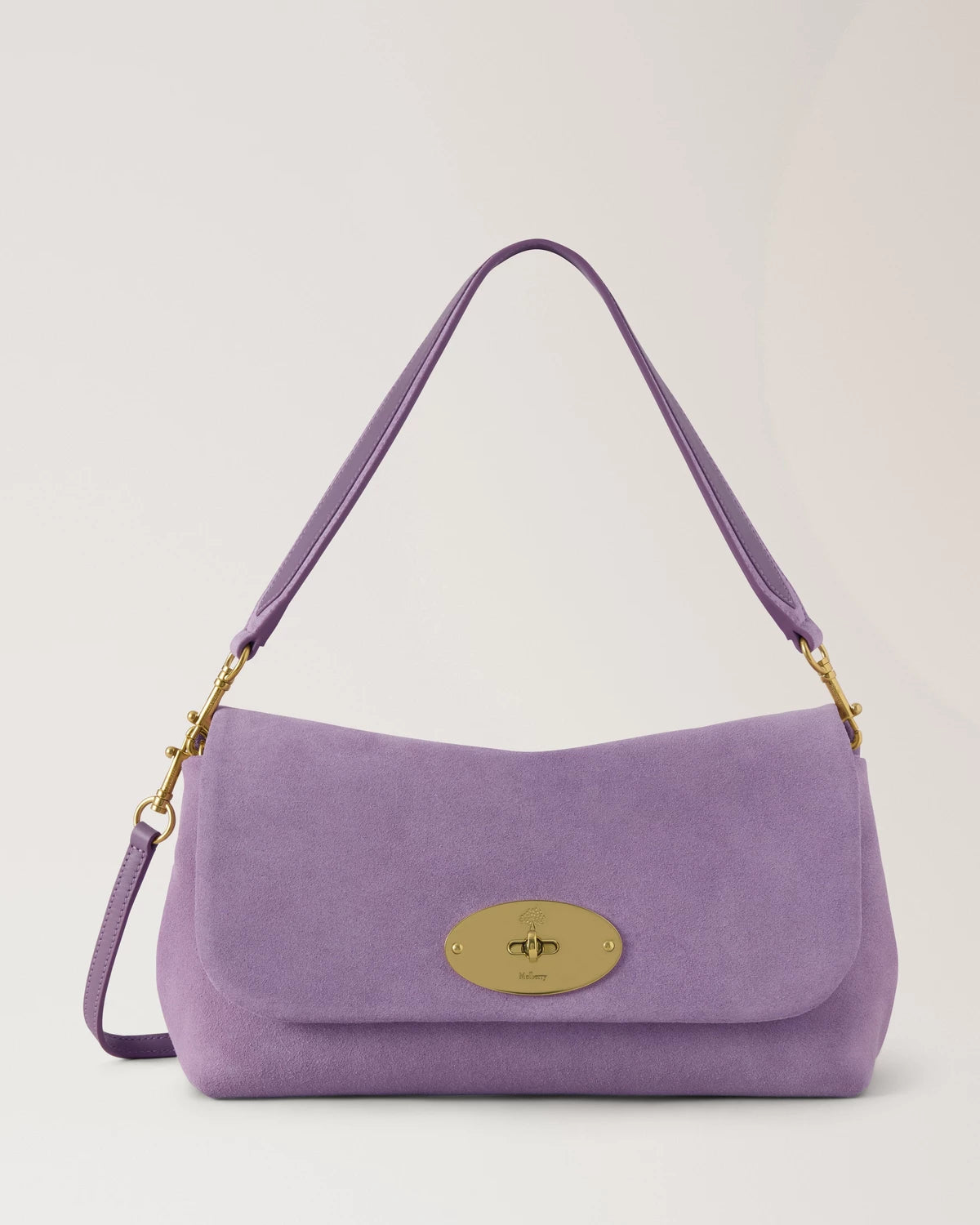 Delilah Flap Suede Bag, Lilac Haze