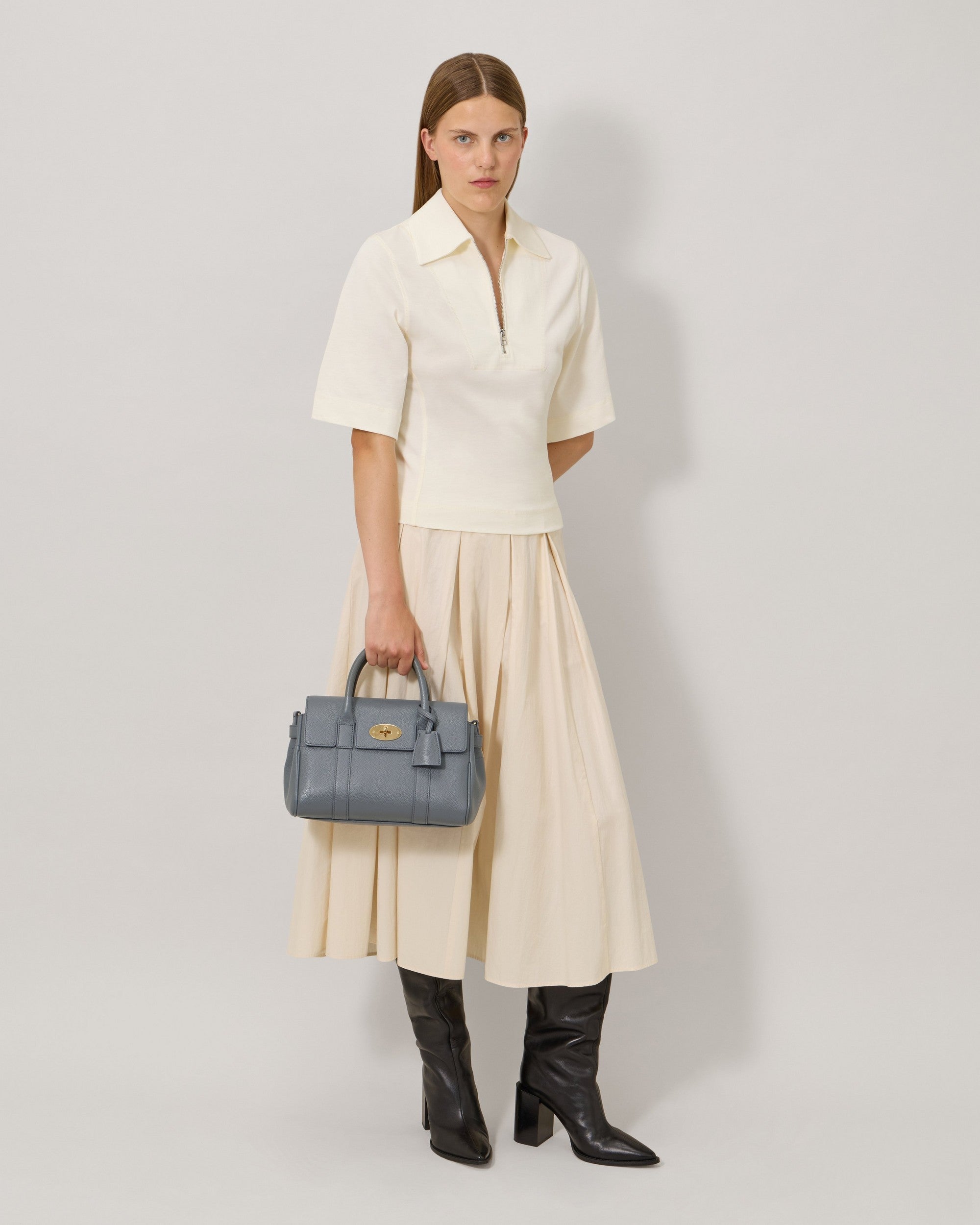 Small Bayswater Satchel, Foggy Grey