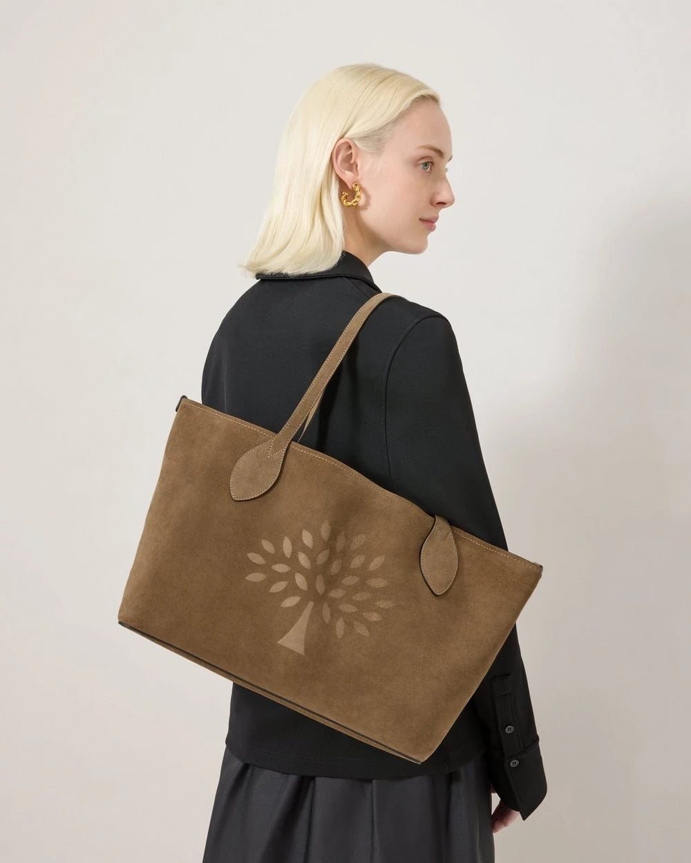 Suede Tree Tote, Salcombe Sand