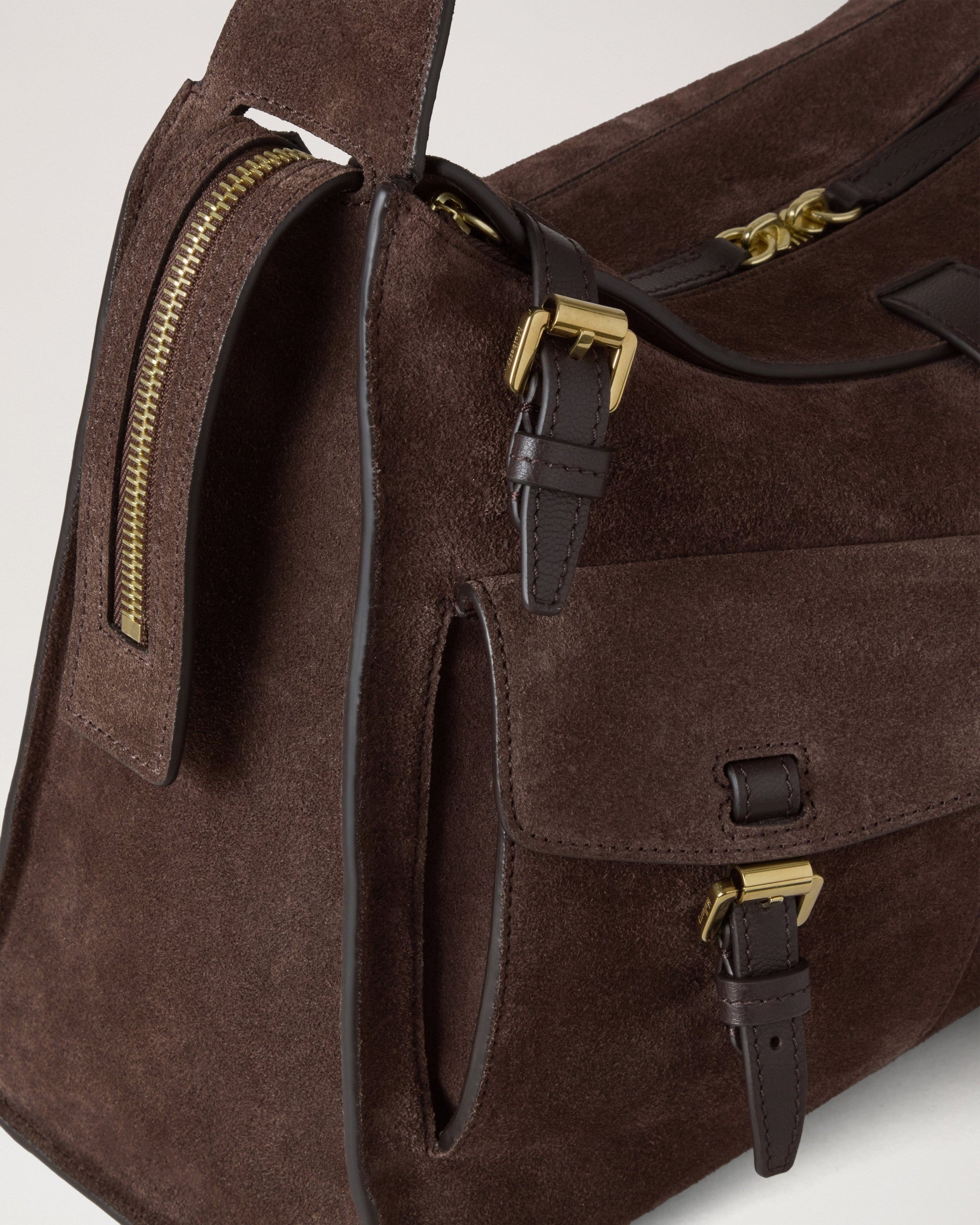 Roxanne Axelväska Mocka, Choklad