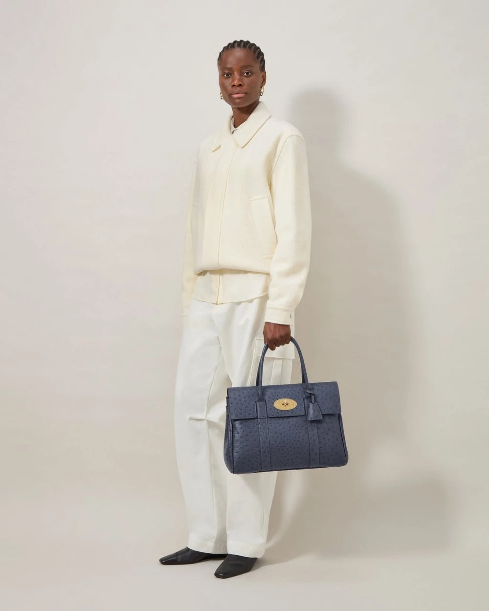 Bayswater Ostrich Print, Stormy Blue