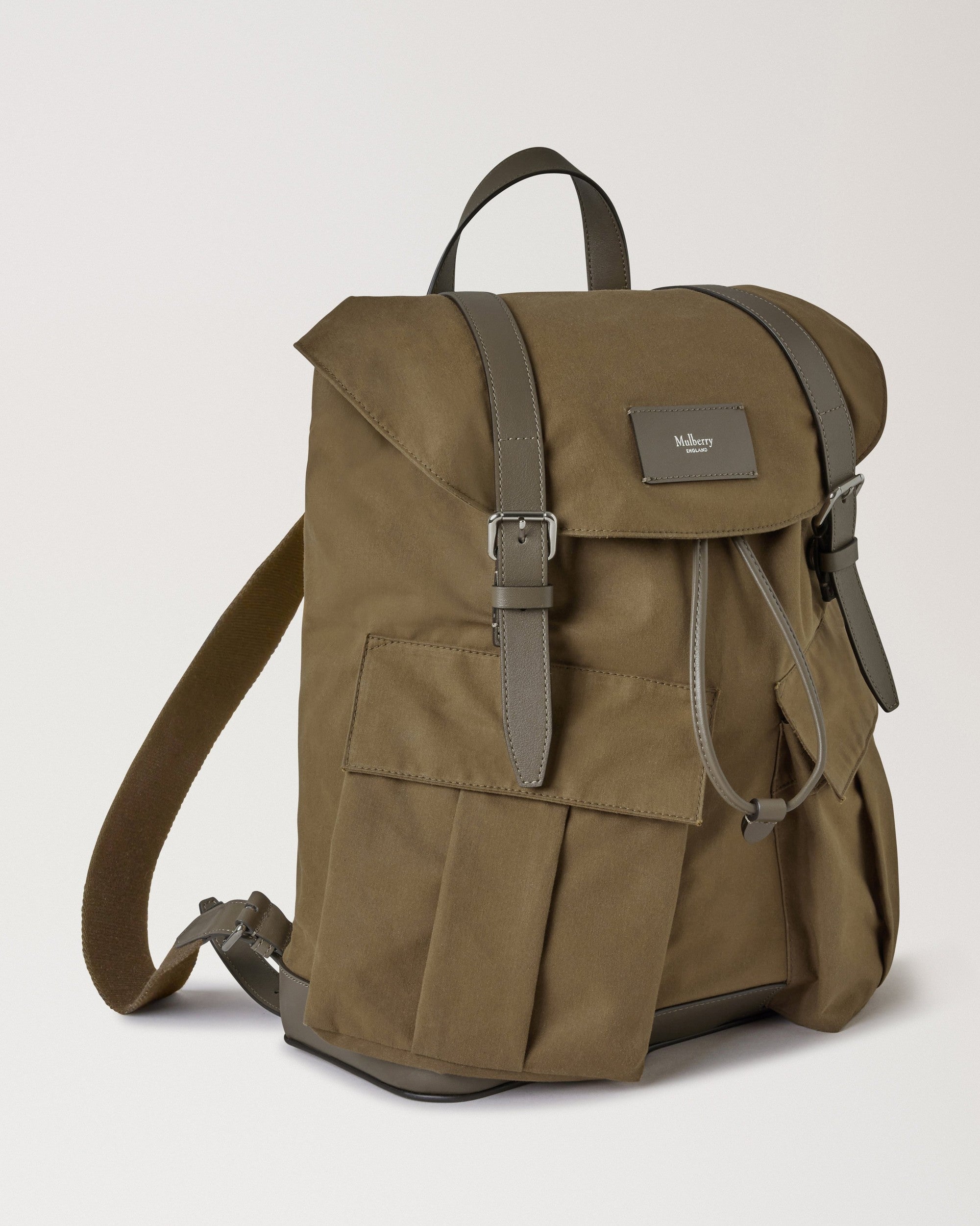 Heritage vaxad ryggsäck, mörk mossa