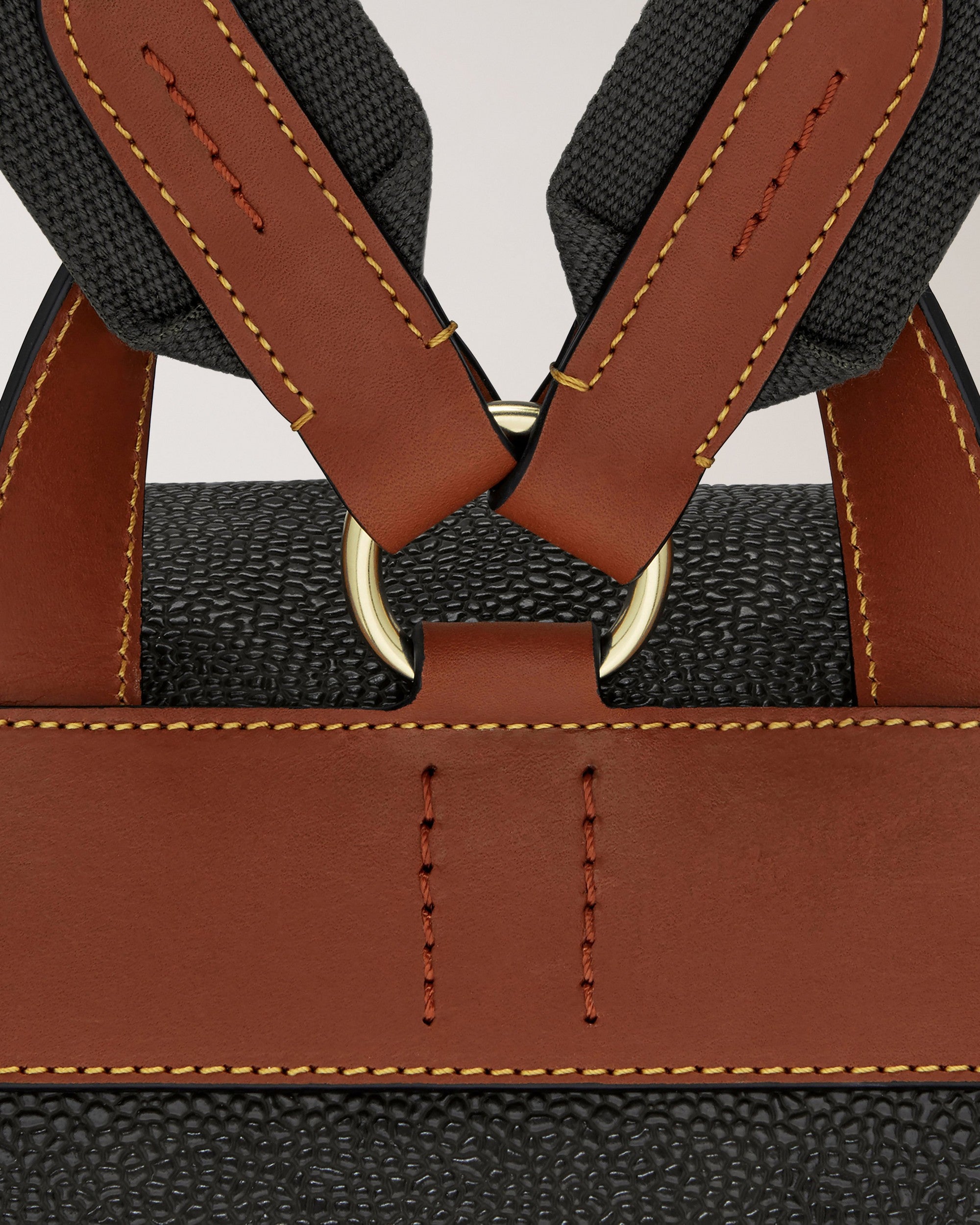 Heritage Ryggsäck Eco Scotchgrain, Svart-Cognac