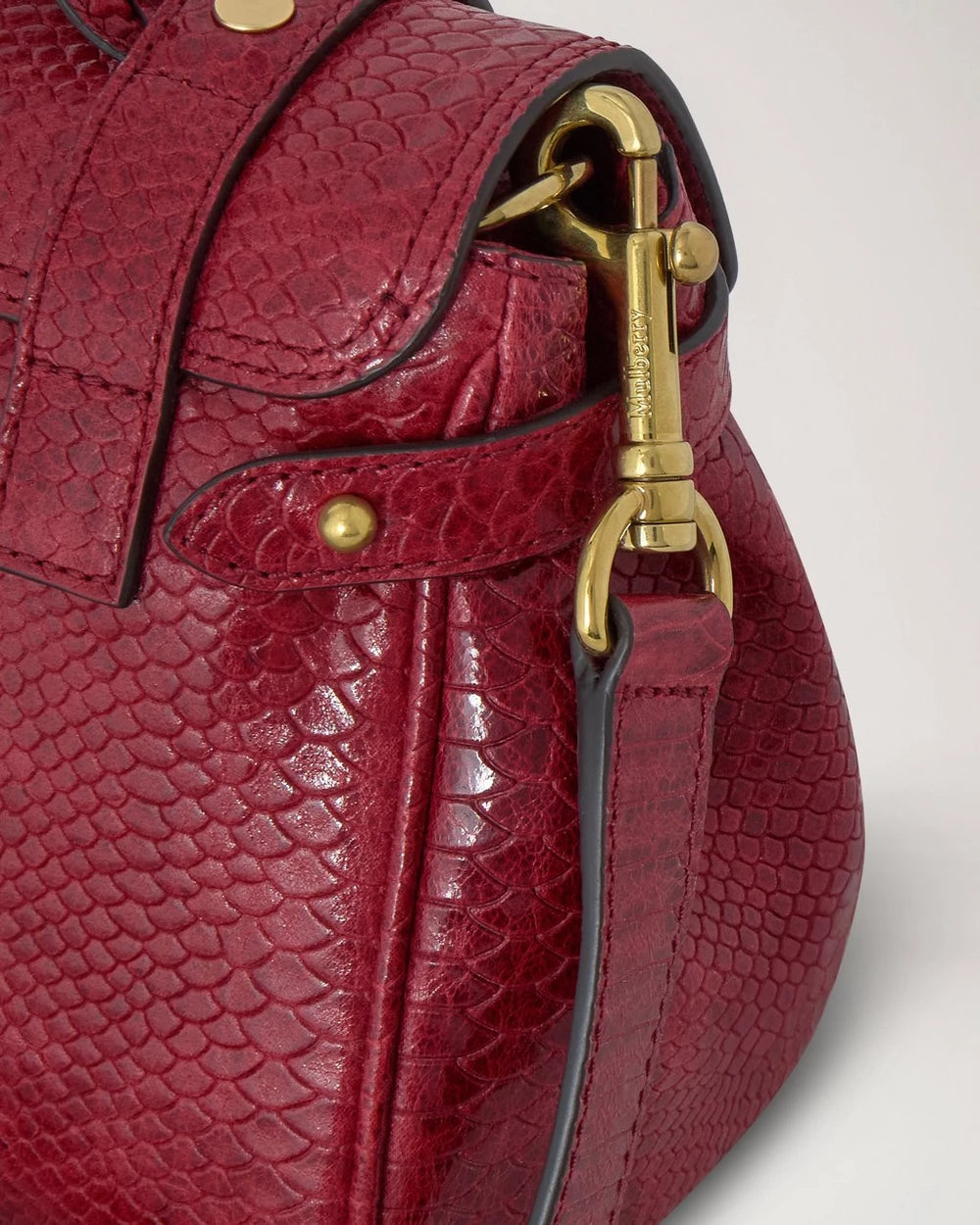 Mini Alexa Waxed Snake Print, Apple Red