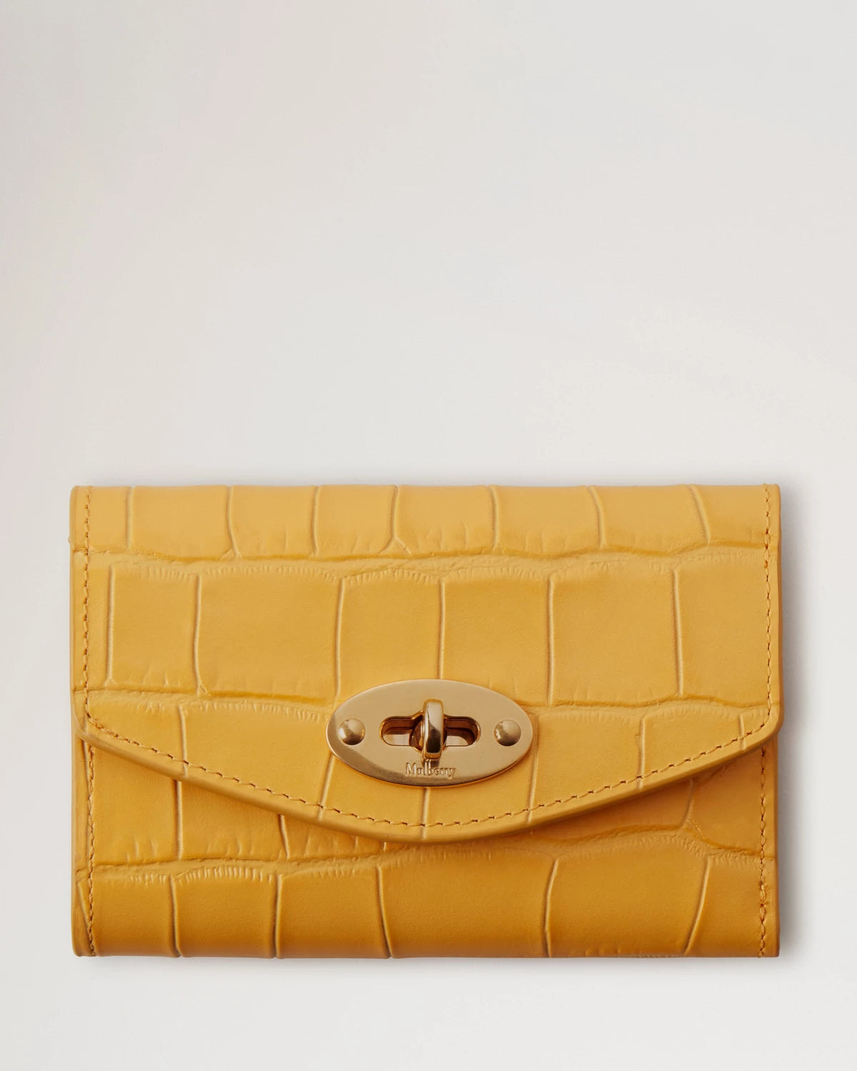 Darley Folded Multi-Card Wallet, Yellow Croc