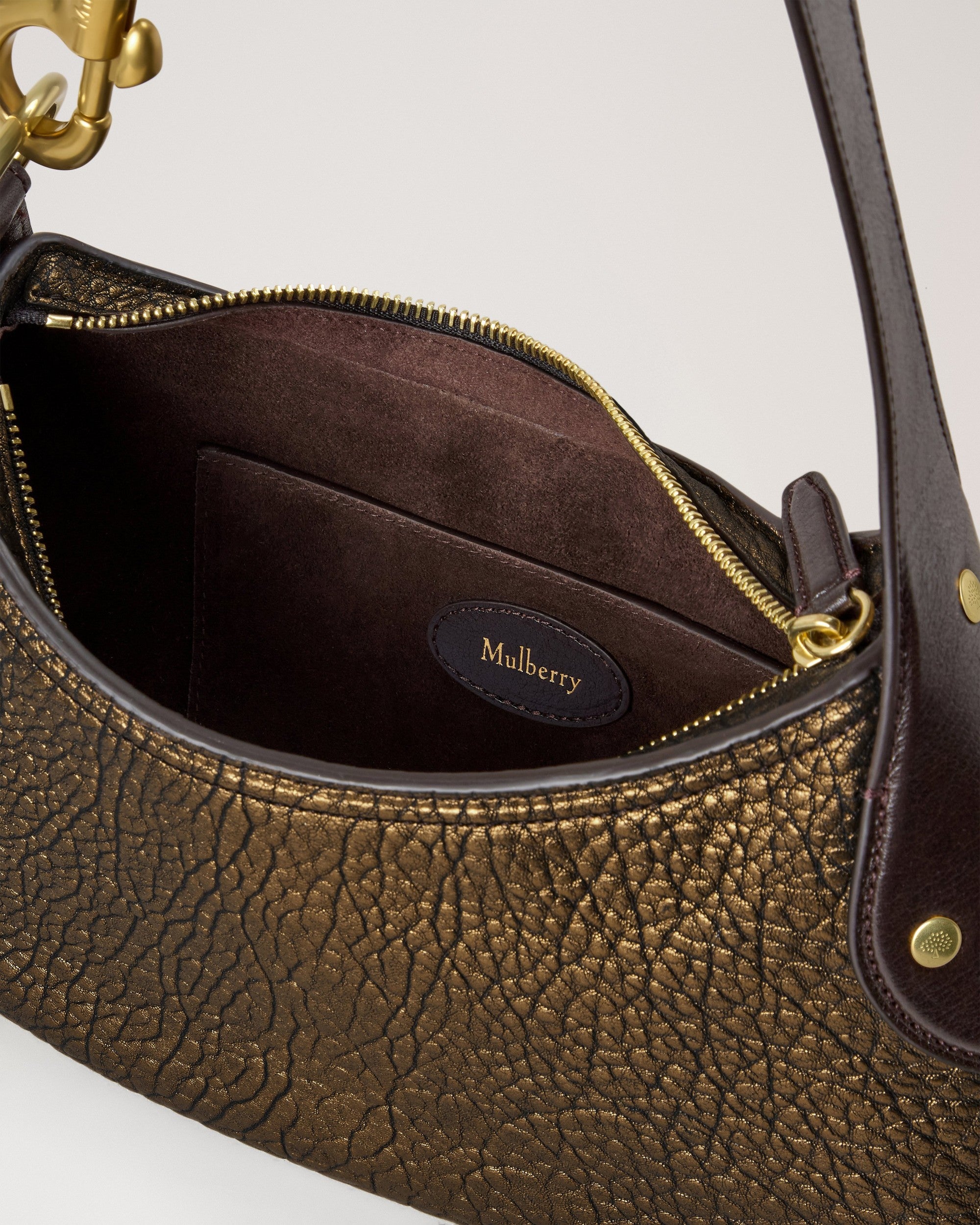 Small Hackney Shoulderbag, Metallic Bronze